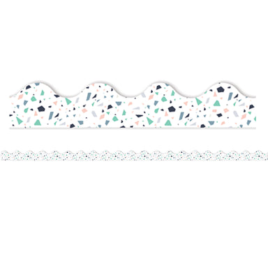 Simply Sassy White Terrazzo Deco Trim®, 37 Feet Per Pack, 6 Packs - A1 School Supplies