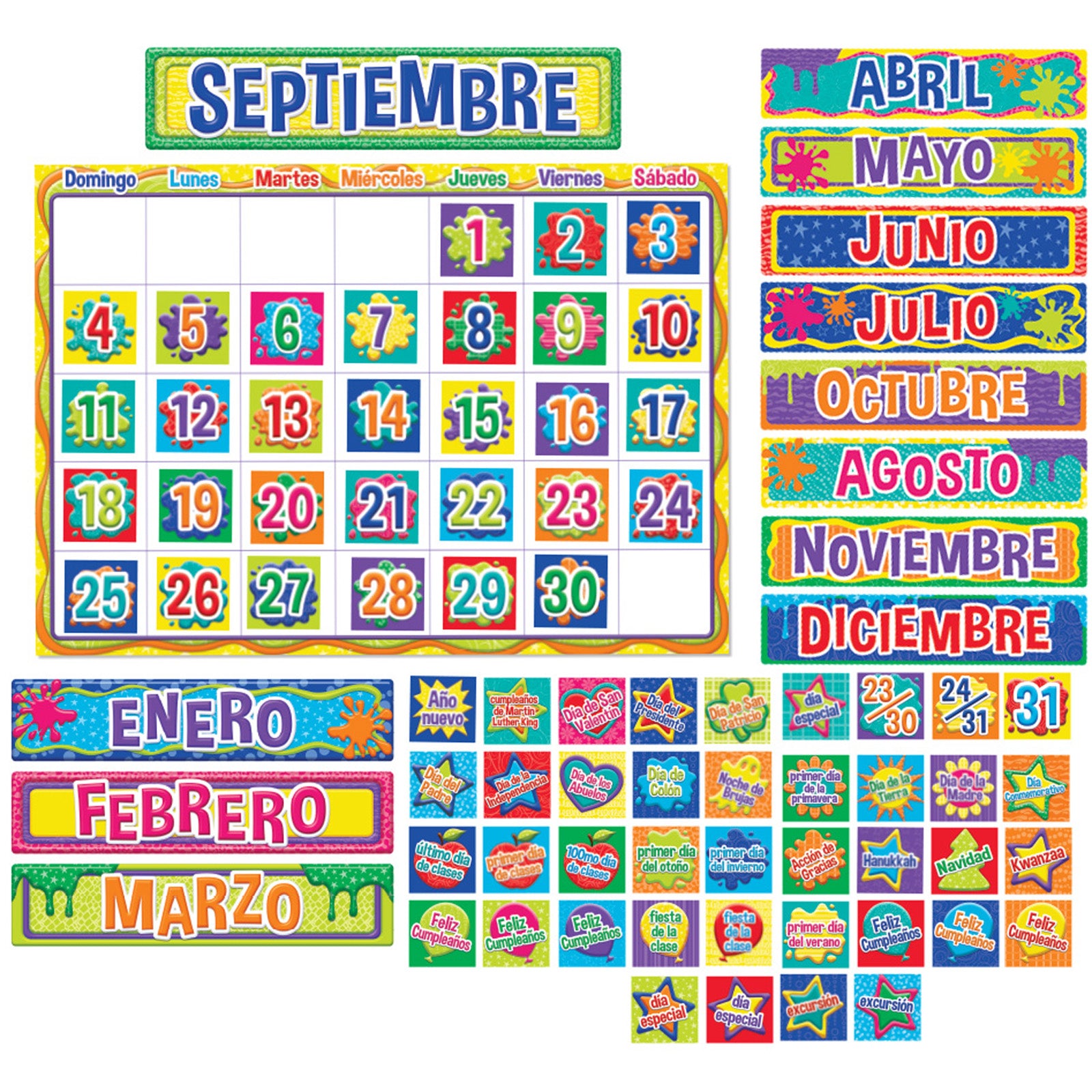 Color My World Spanish Calendar Bulletin Board Sets