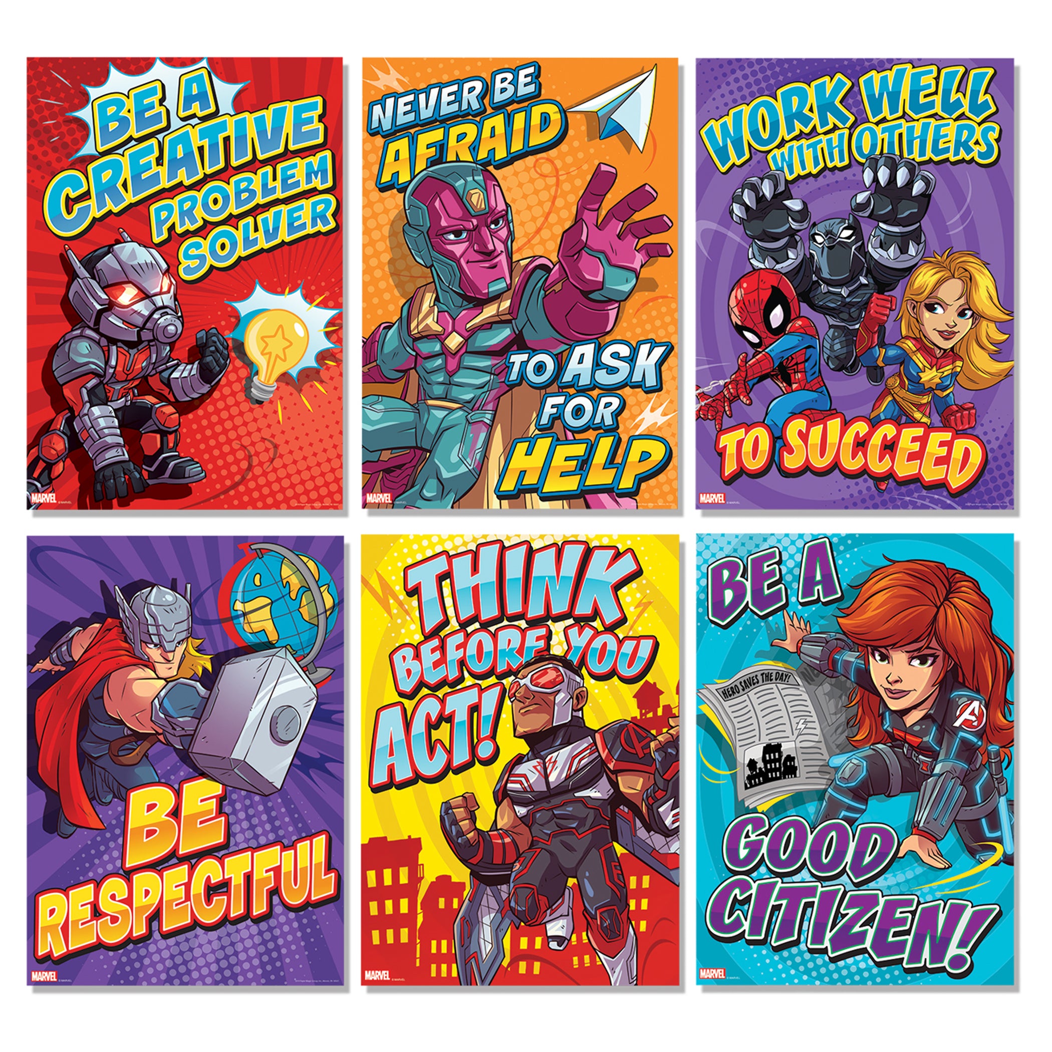 Marvel™ Motivational Poster Set Bulletin Board Set, 10 Posters