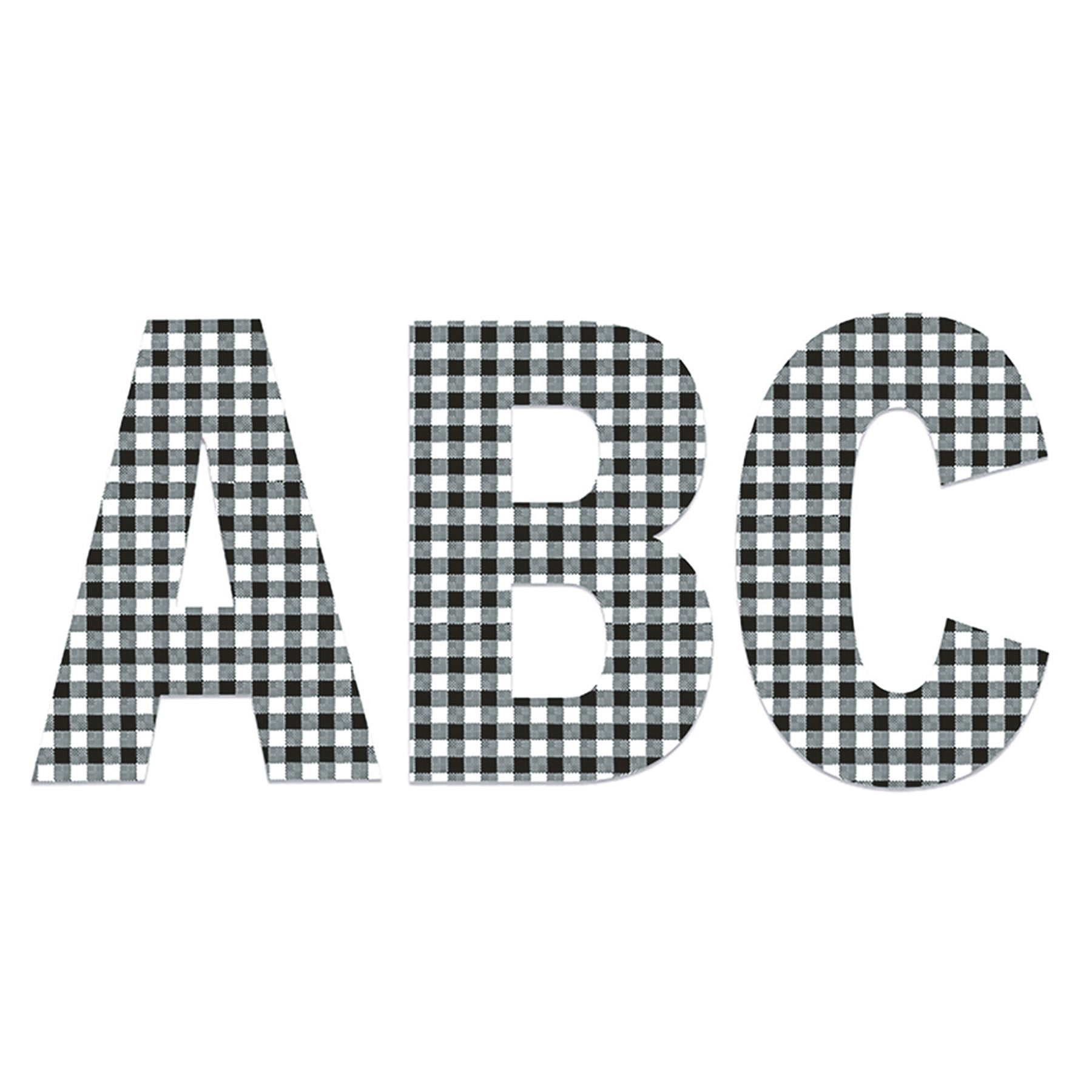 Gingham Jumbo 7" Deco Letters, 129 Per Pack, 3 Packs