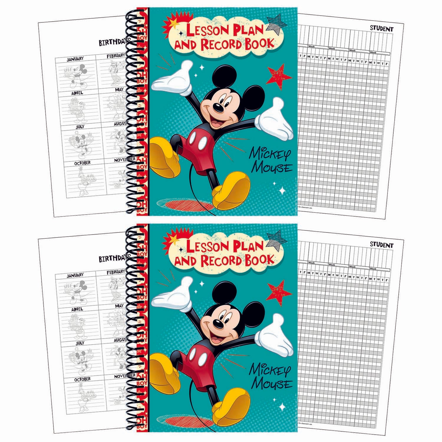 Mickey® Lesson Plan & Record Book, Pack of 2