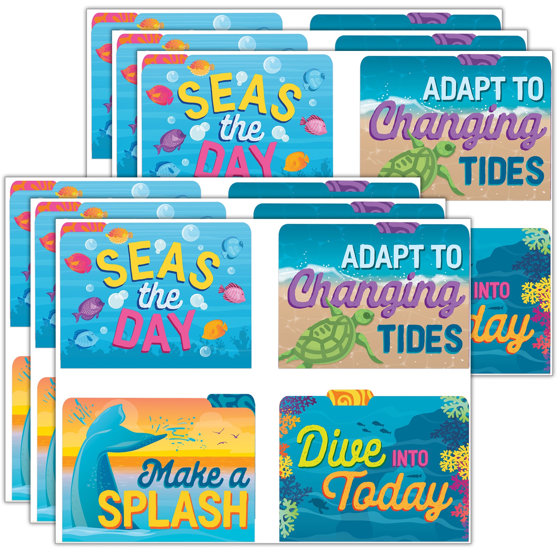 Seas the Day File Folders, 4 Per Pack, 6 Packs