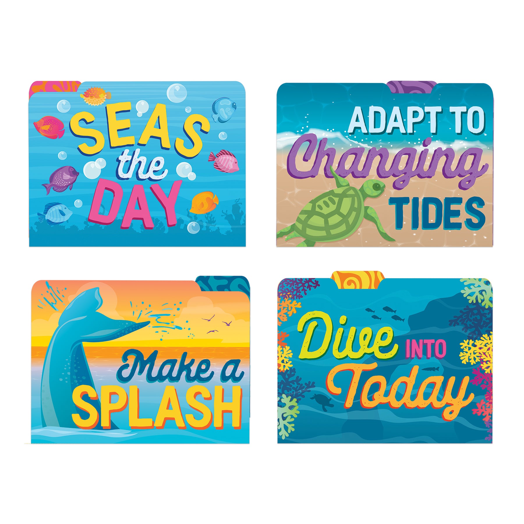 Seas the Day File Folders, 4 Per Pack, 6 Packs