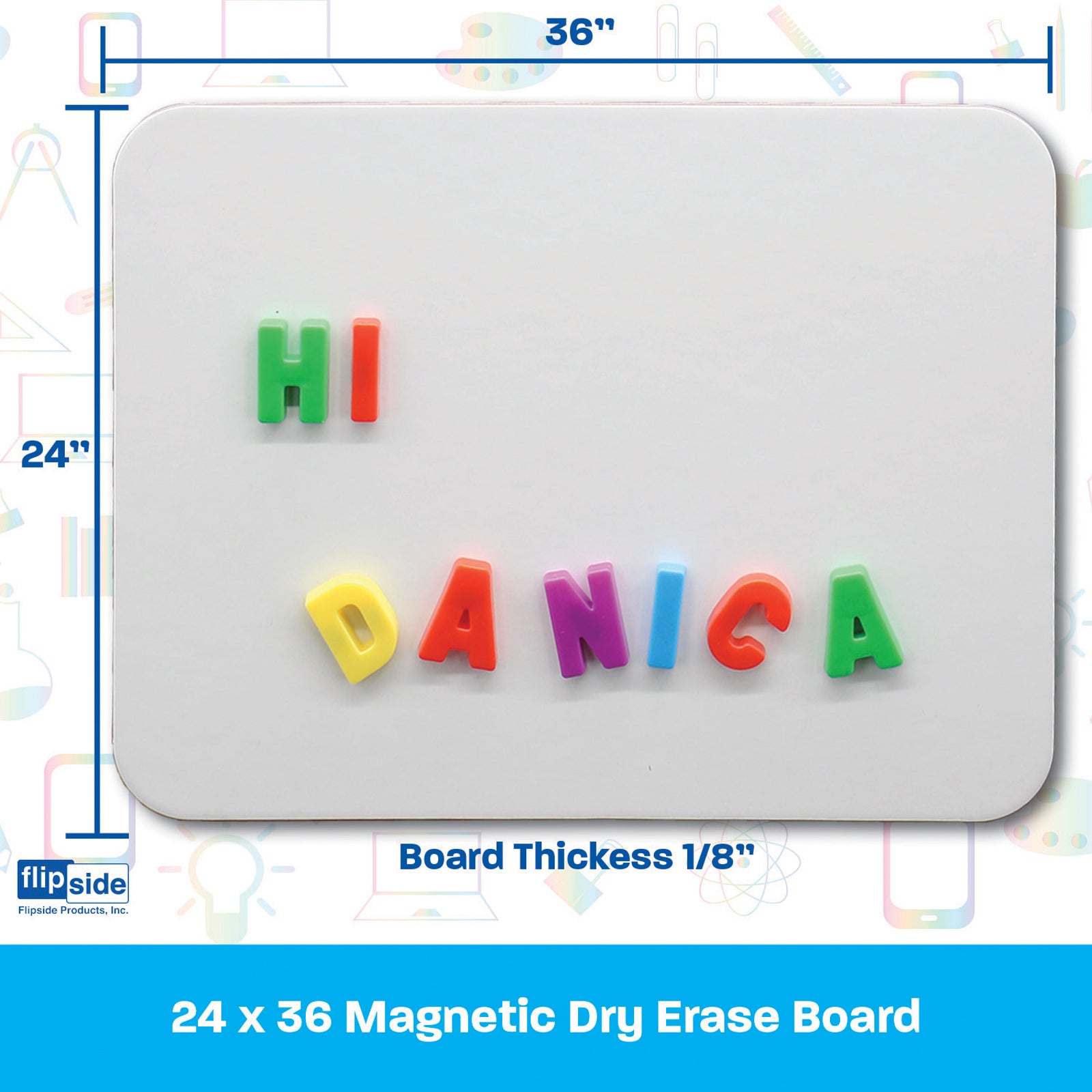 Magnetic Dry Erase Board, 24" x 36"