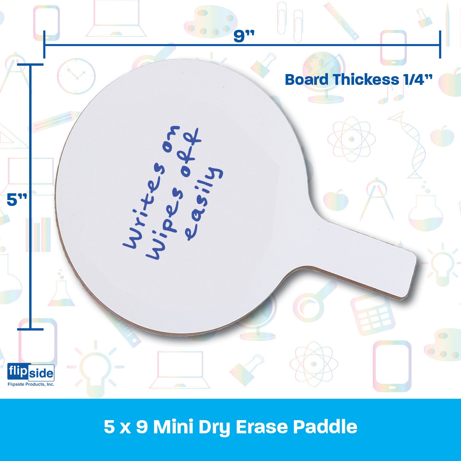 Mini Dry Erase Answer Paddles, 5" x 9", 12 Per Pack, 2 Packs