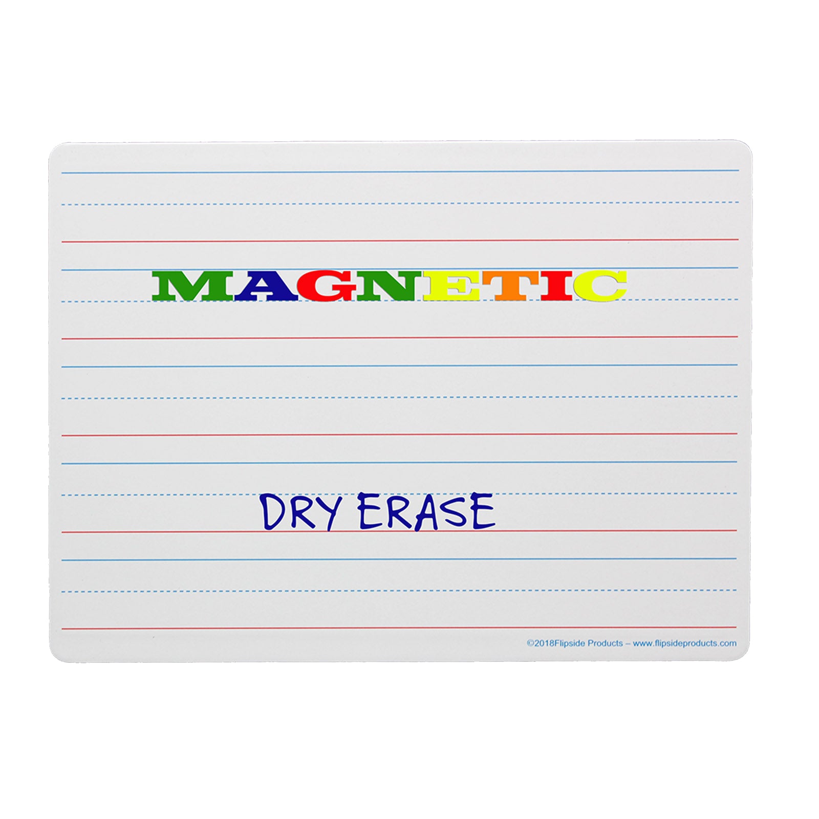 Magnetic Dry Erase Board, Two-Sided Ruled/Blank, 9" x 12", Pack of 3