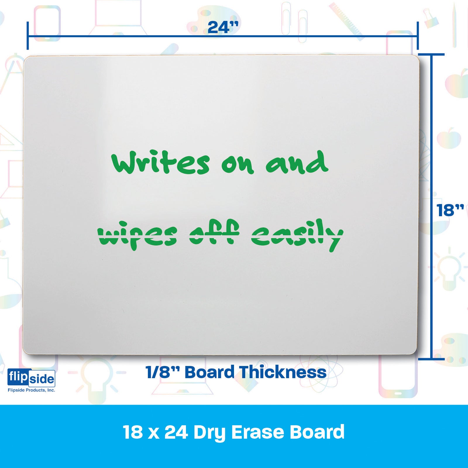 Dry Erase Board, 18" x 24", Pack of 3