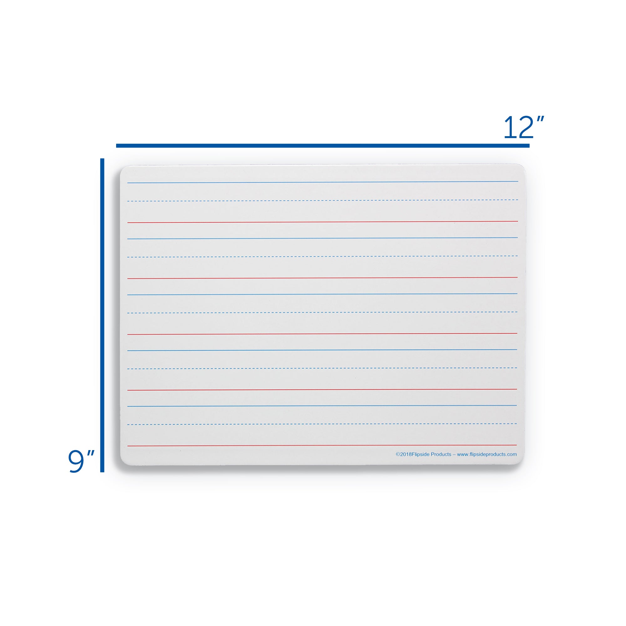 Two-Sided Magnetic Dry Erase Board, 9" x 12", Ruled, Pack of 24