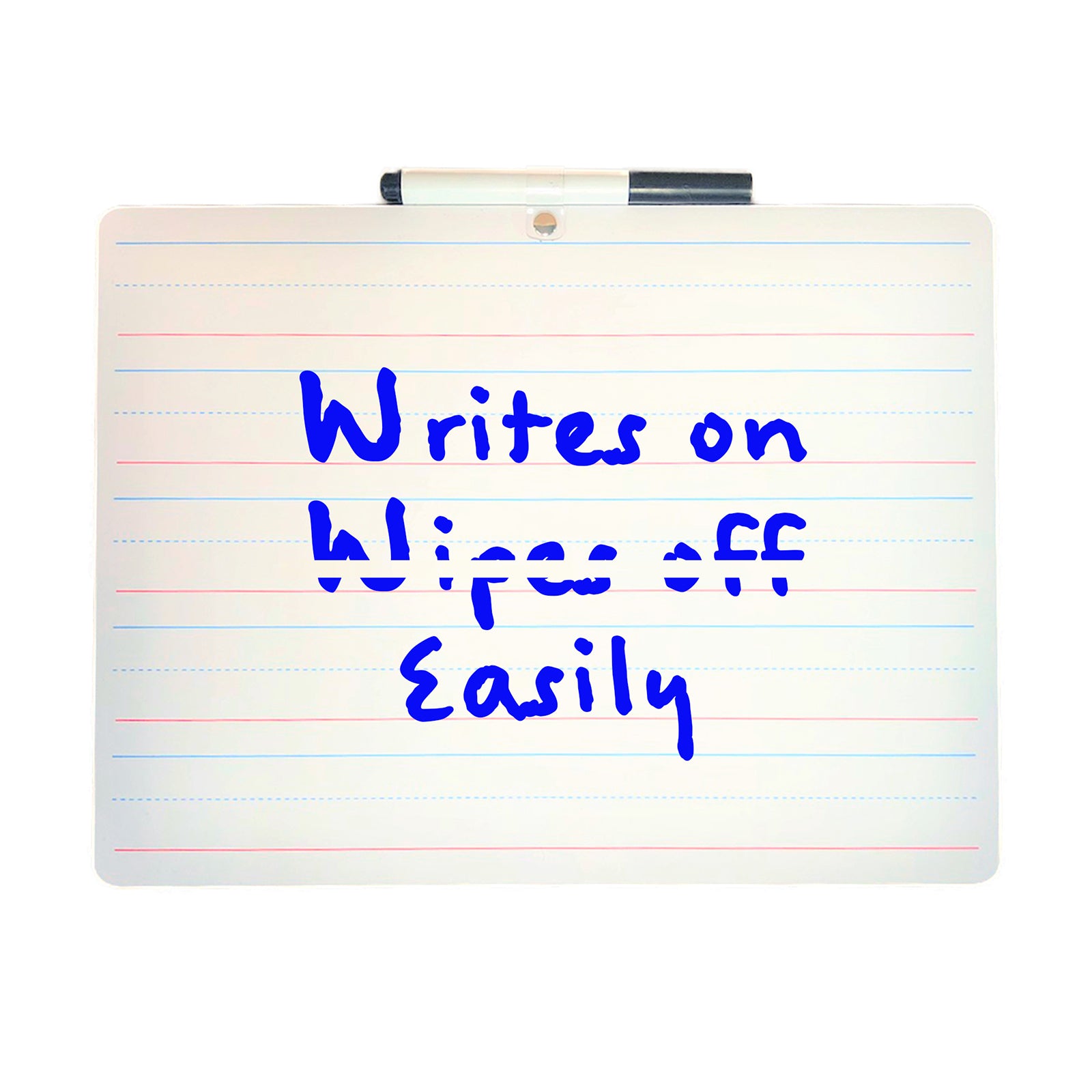 Two-Sided Primary Ruled/Blank Dry Erase Board with Attached Marker, 9" x 12", Pack of 3