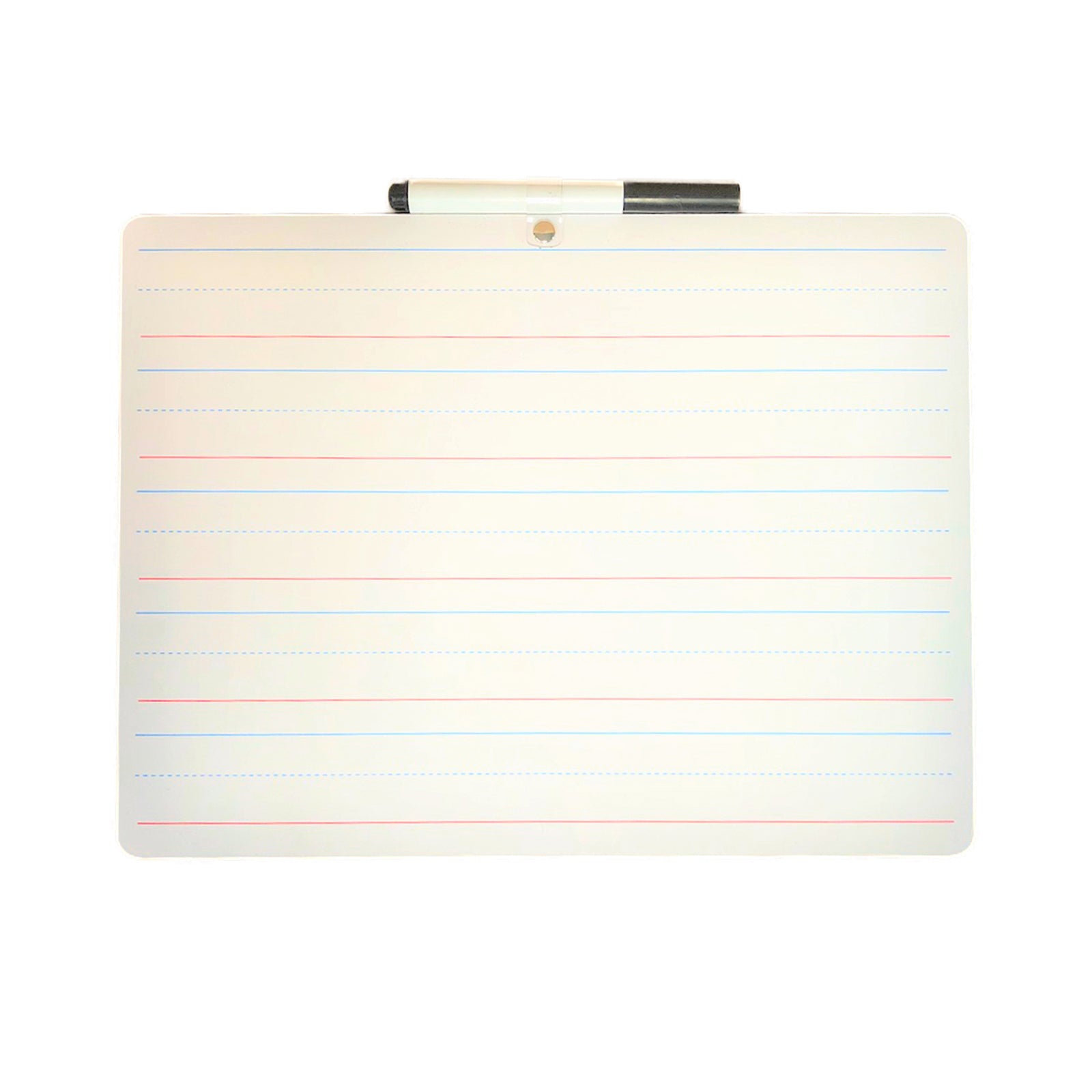 Two-Sided Primary Ruled/Blank Dry Erase Board with Attached Marker, 9" x 12", Pack of 3