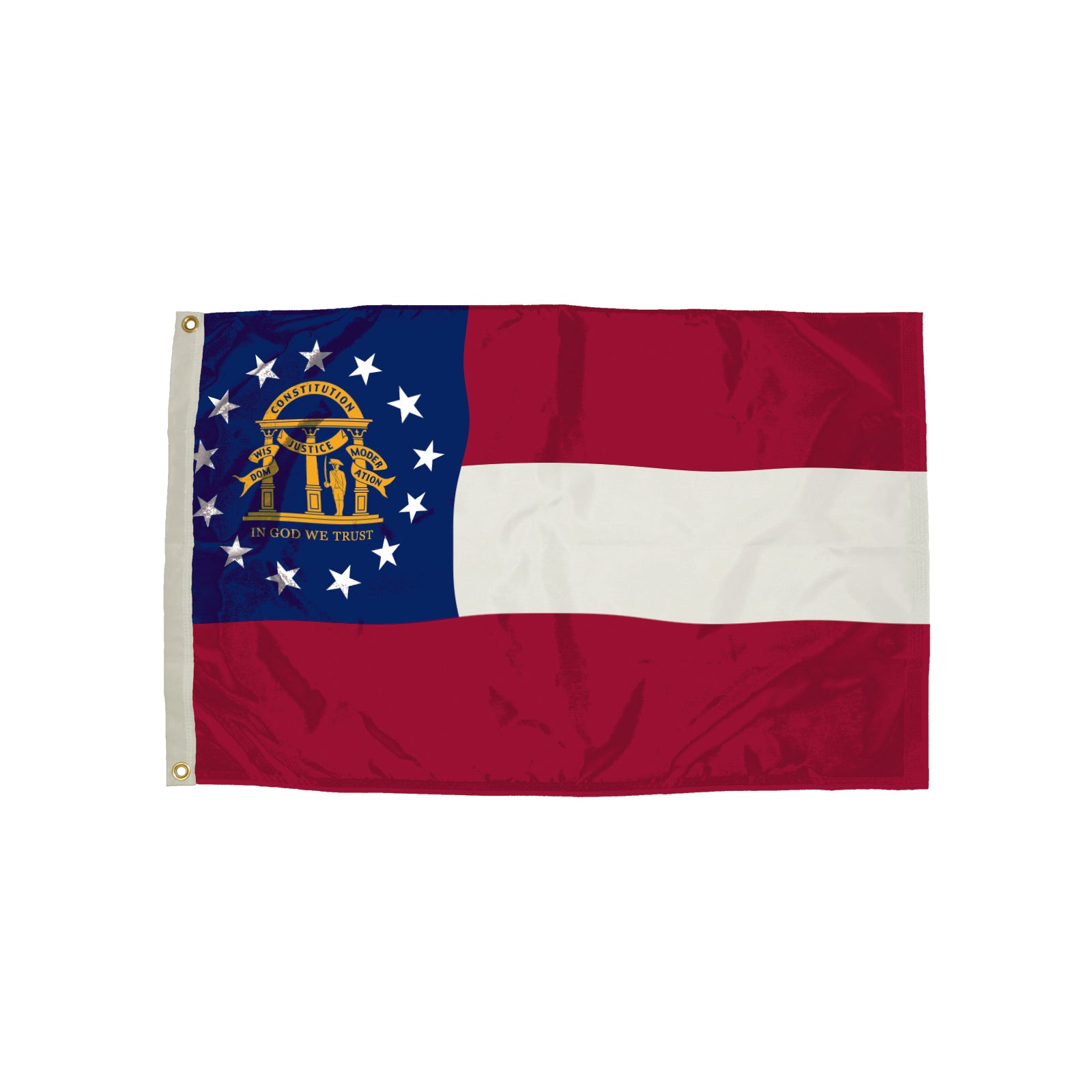 Durawavez Nylon Outdoor Flag with Heading & Grommets, Georgia, 3ft x 5ft