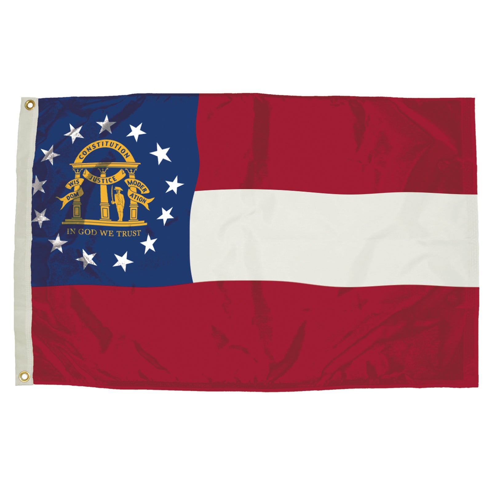 Durawavez Nylon Outdoor Flag with Heading & Grommets, Georgia, 3ft x 5ft