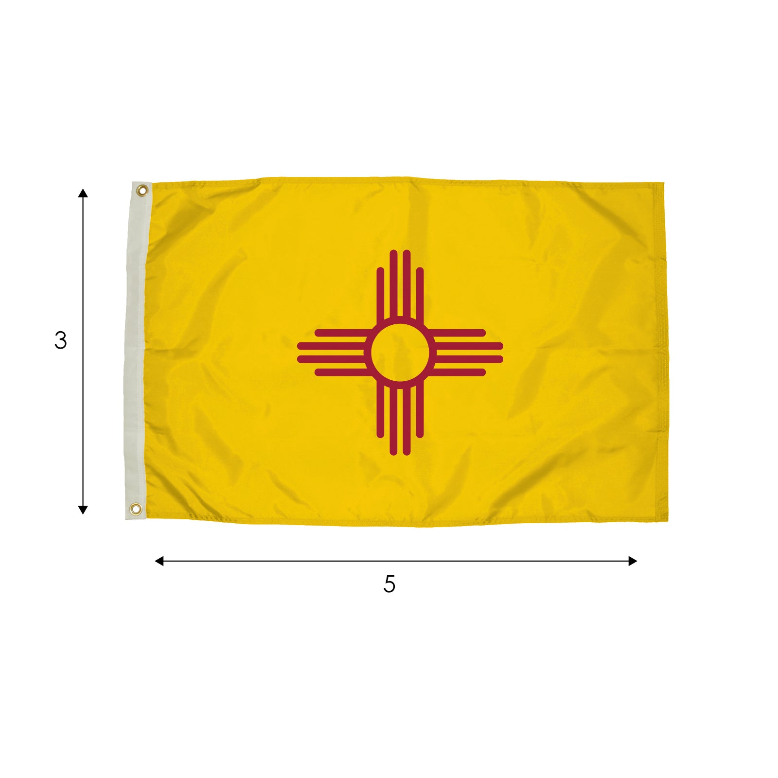 Durawavez Nylon Outdoor Flag with Heading & Grommets, New Mexico, 3ft x 5ft