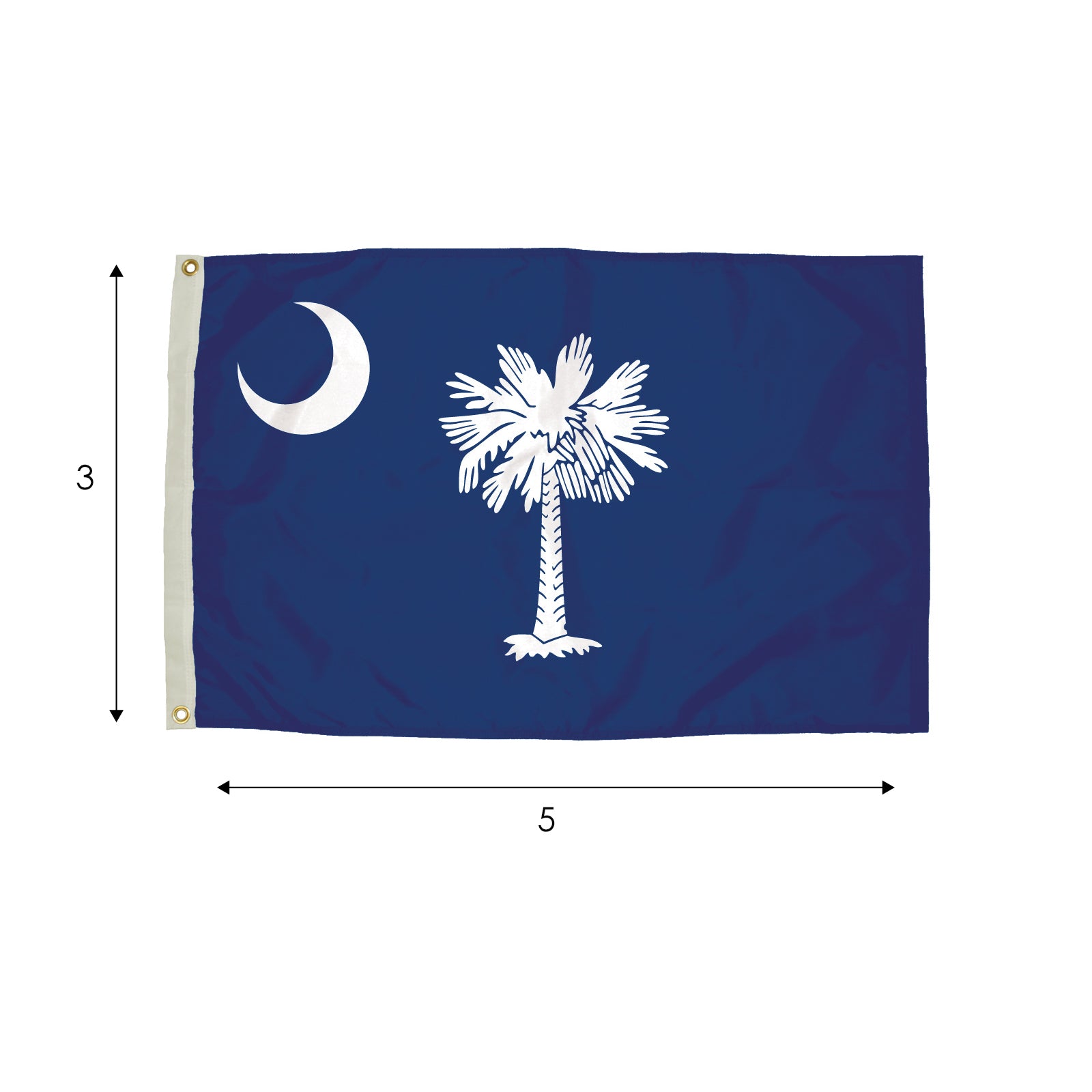 Durawavez Nylon Outdoor Flag with Heading & Grommets, South Carolina, 3ft x 5ft