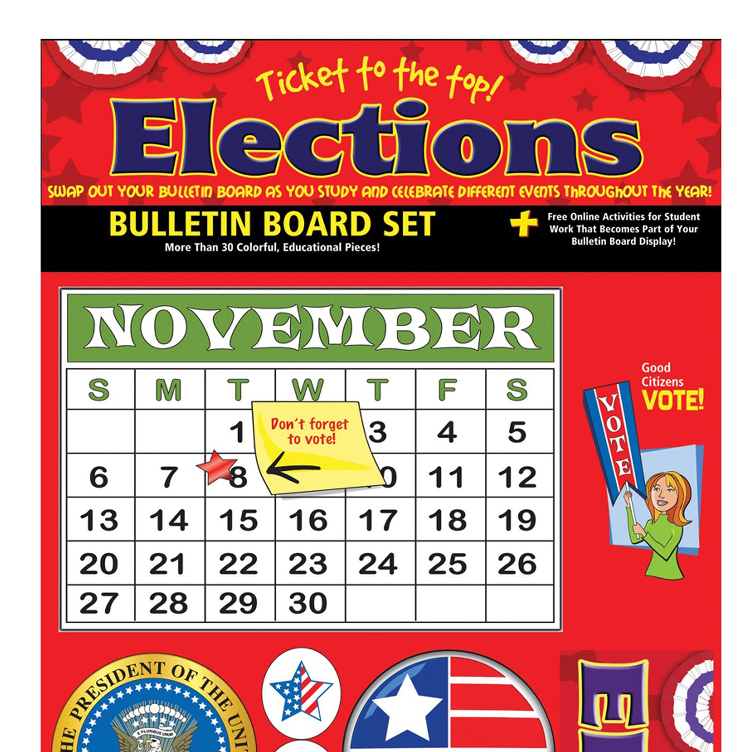 Ticket to the Top - Presidential Elections Bulletin Board Set