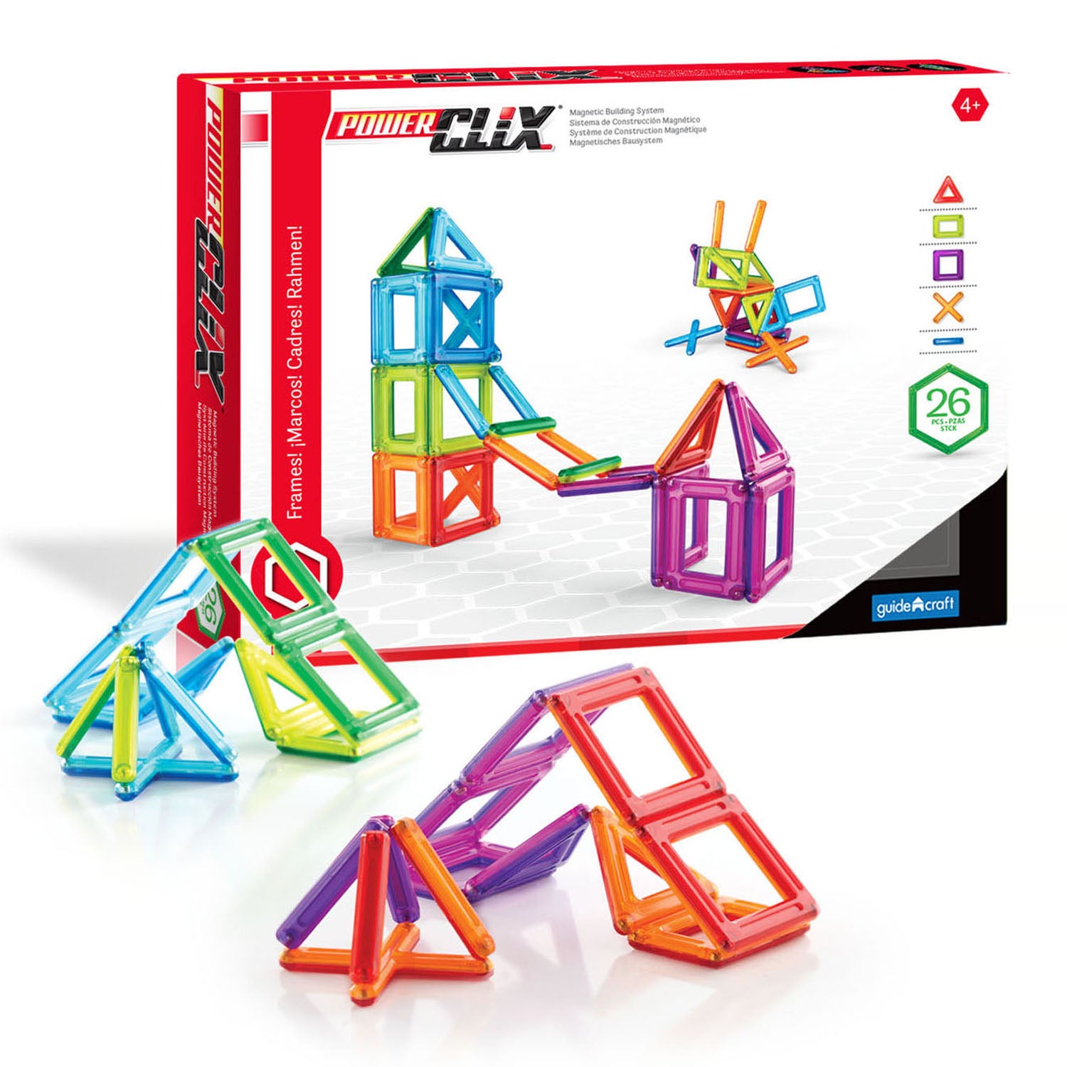 PowerClix® Frames, Magnetic Building Set, 26 Pieces