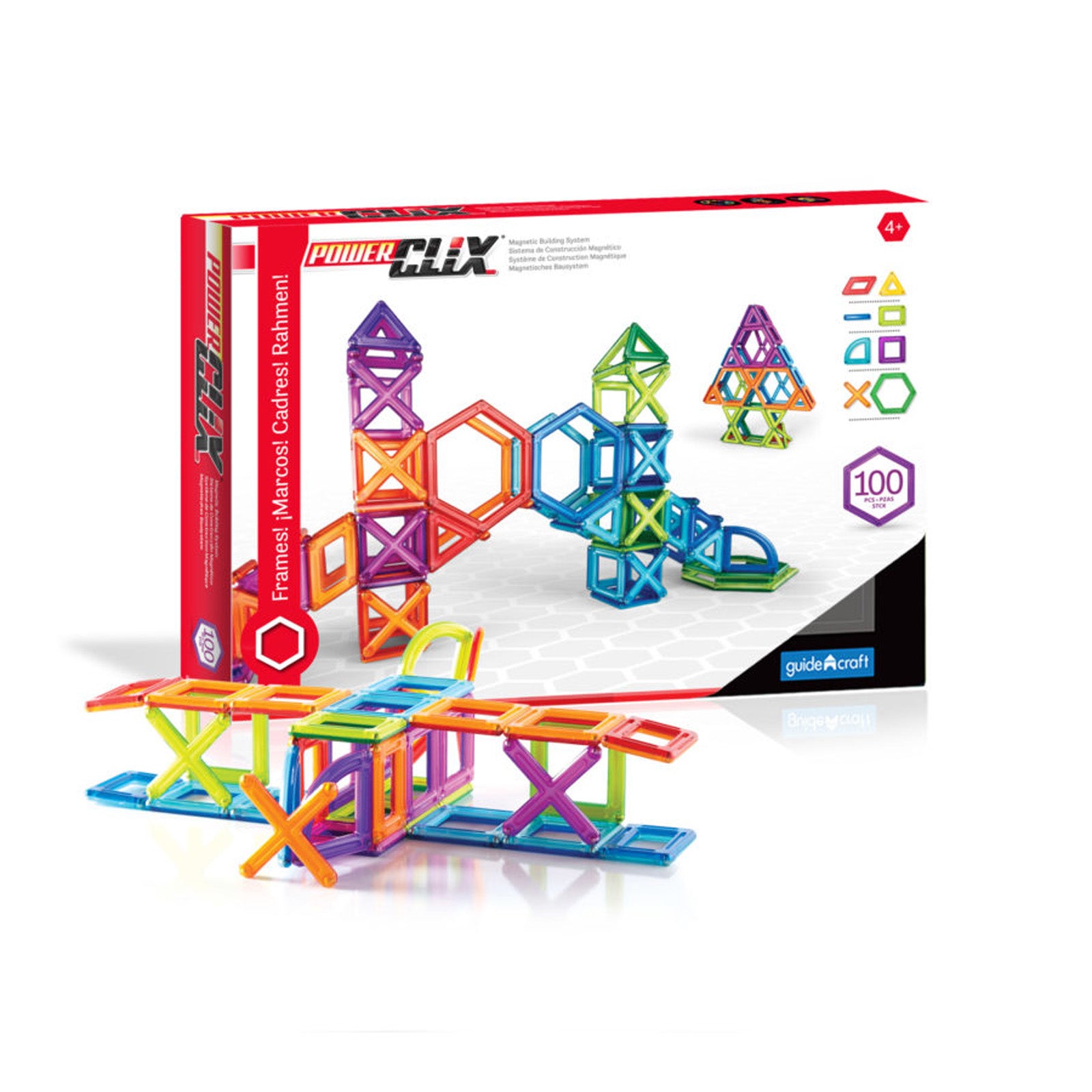 PowerClix® Frames, Magnetic Building Set, 100 Pieces