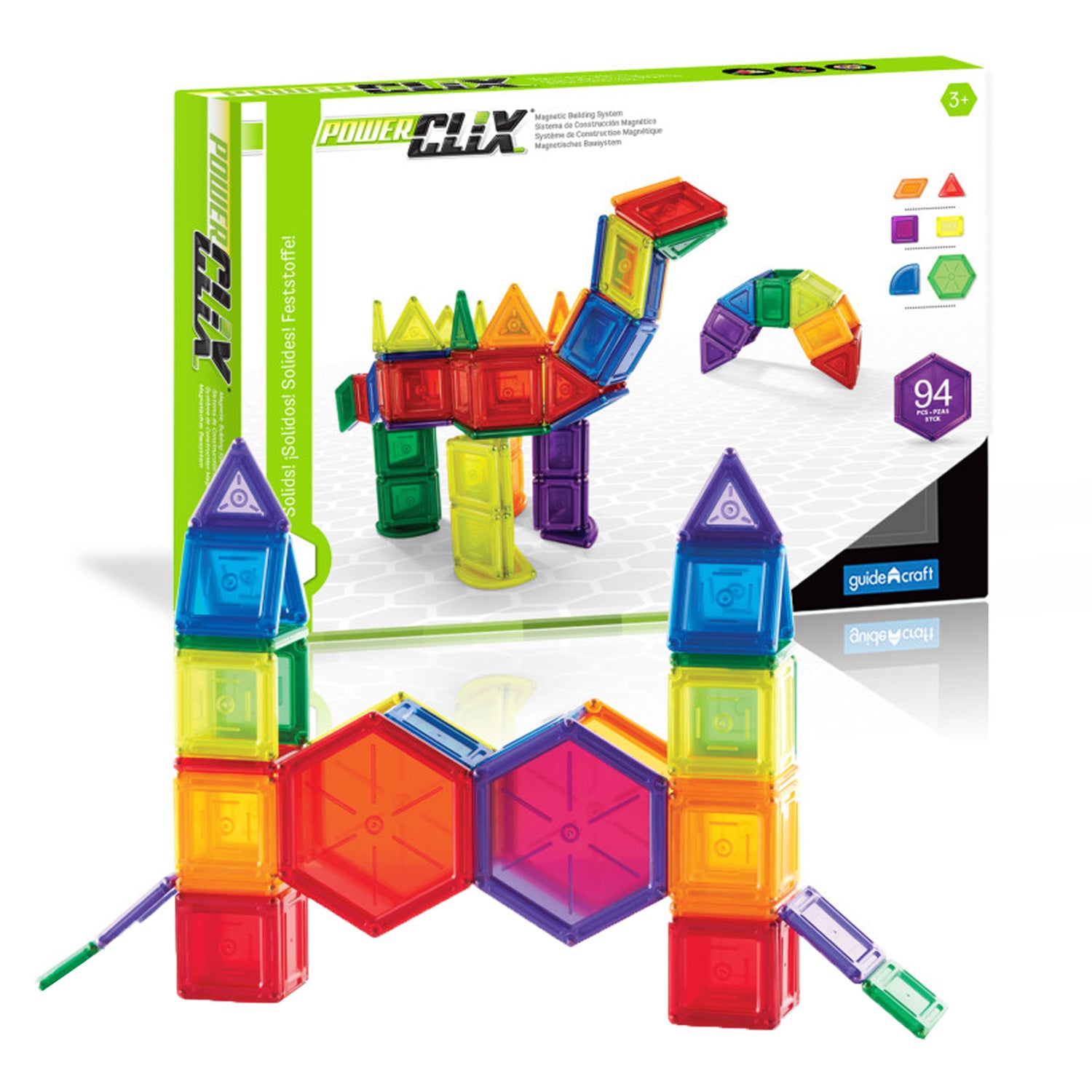 PowerClix® Solids, Magnetic Building Set, 94 Pieces