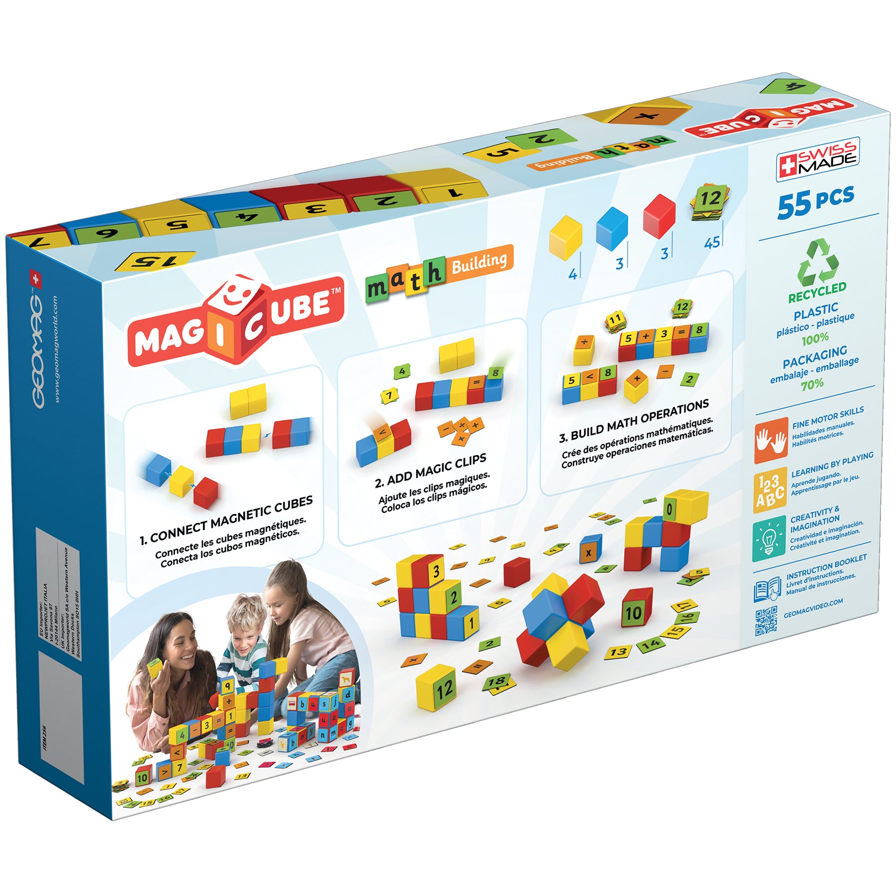 Magicube™ Math Building Set, Recycled, 55 Pieces - A1 School Supplies