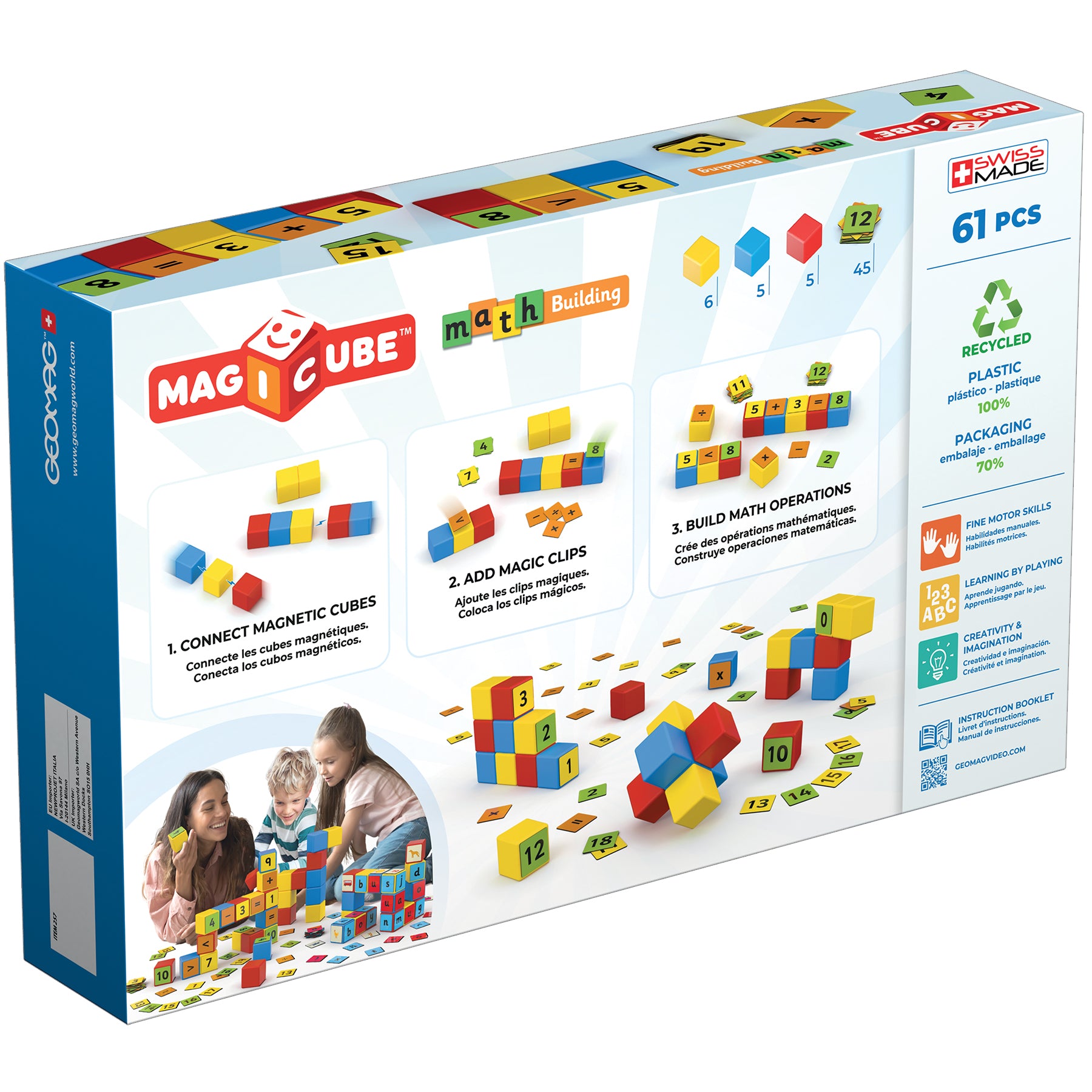 Magicube™ Math Building Set, Recycled, 61 Pieces - A1 School Supplies