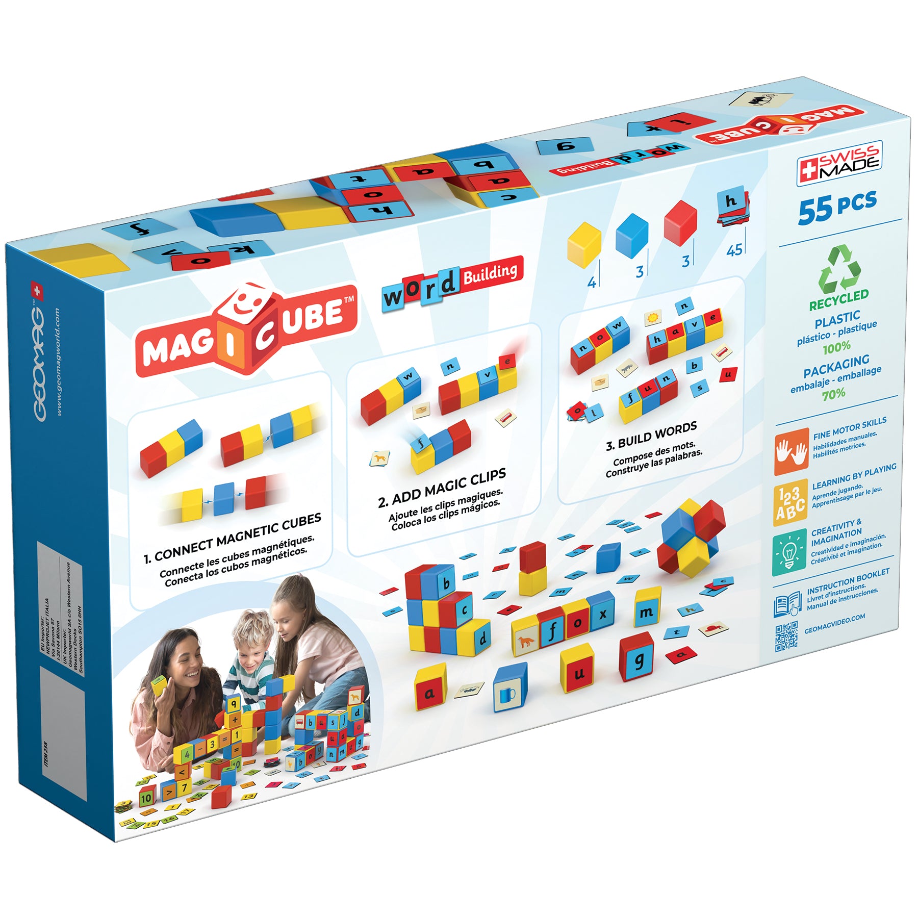 Magicube™ Word Building Set, Recycled, 55 Pieces