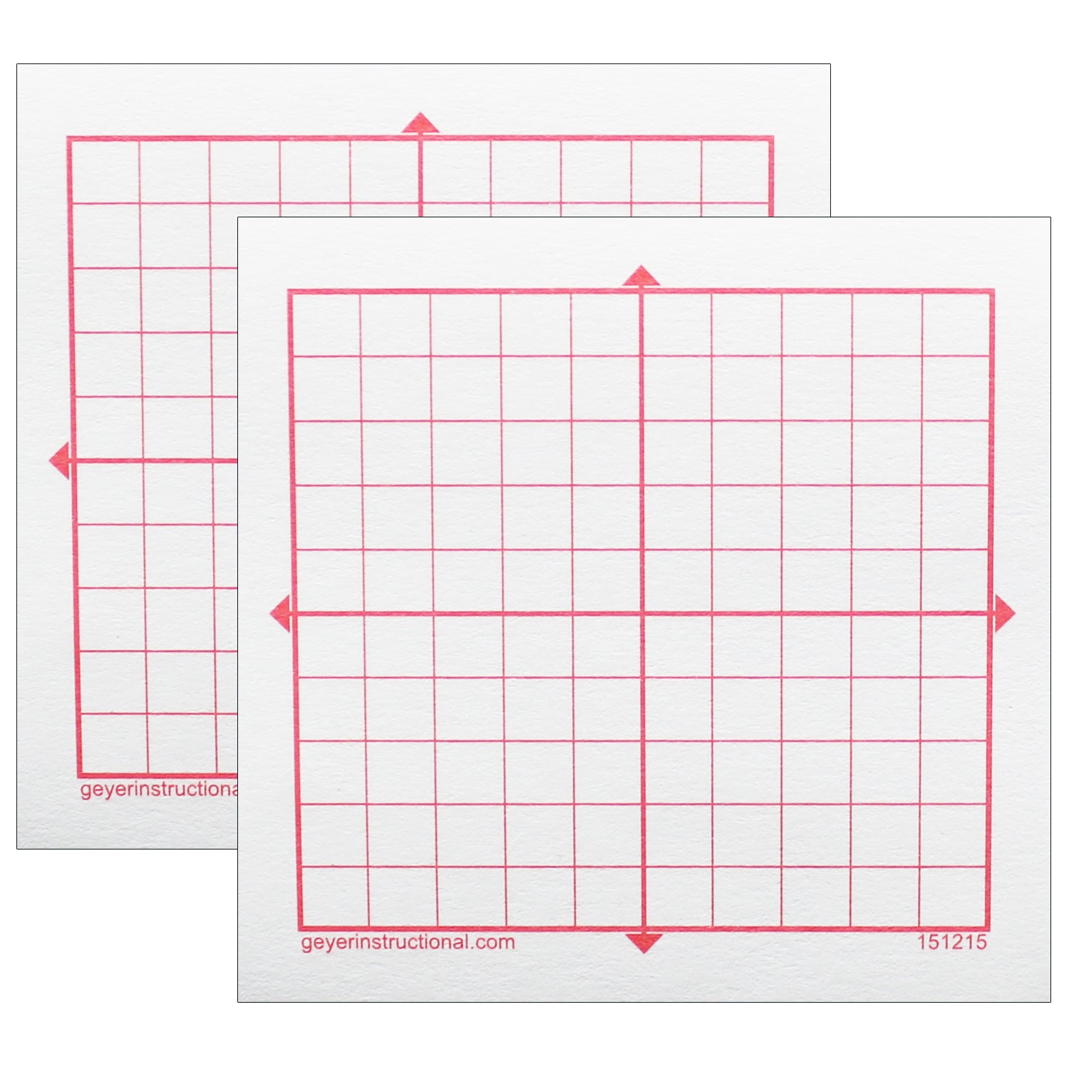 Graphing 3M Post-it® Notes, XY Axis, 10 x 10 Square Grid, 4 Pads Per Pack, 2 Packs