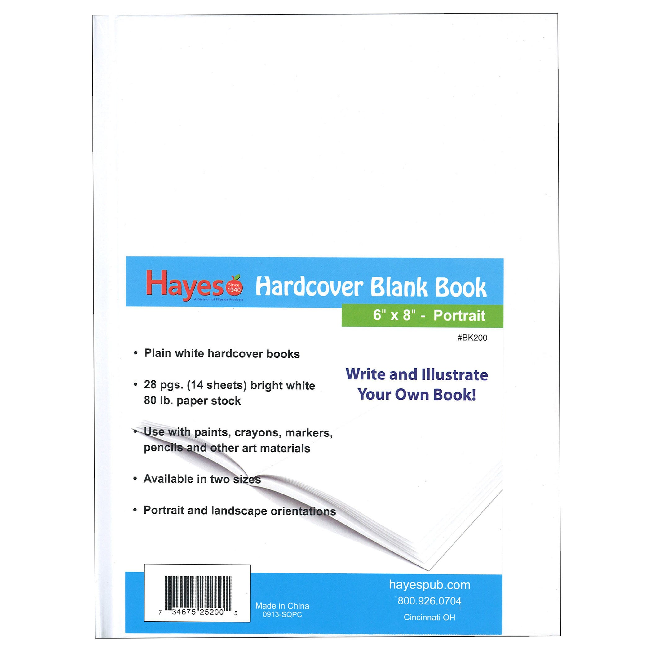 Hardcover Blank Book, Portrait 6" x 8", Pack of 12