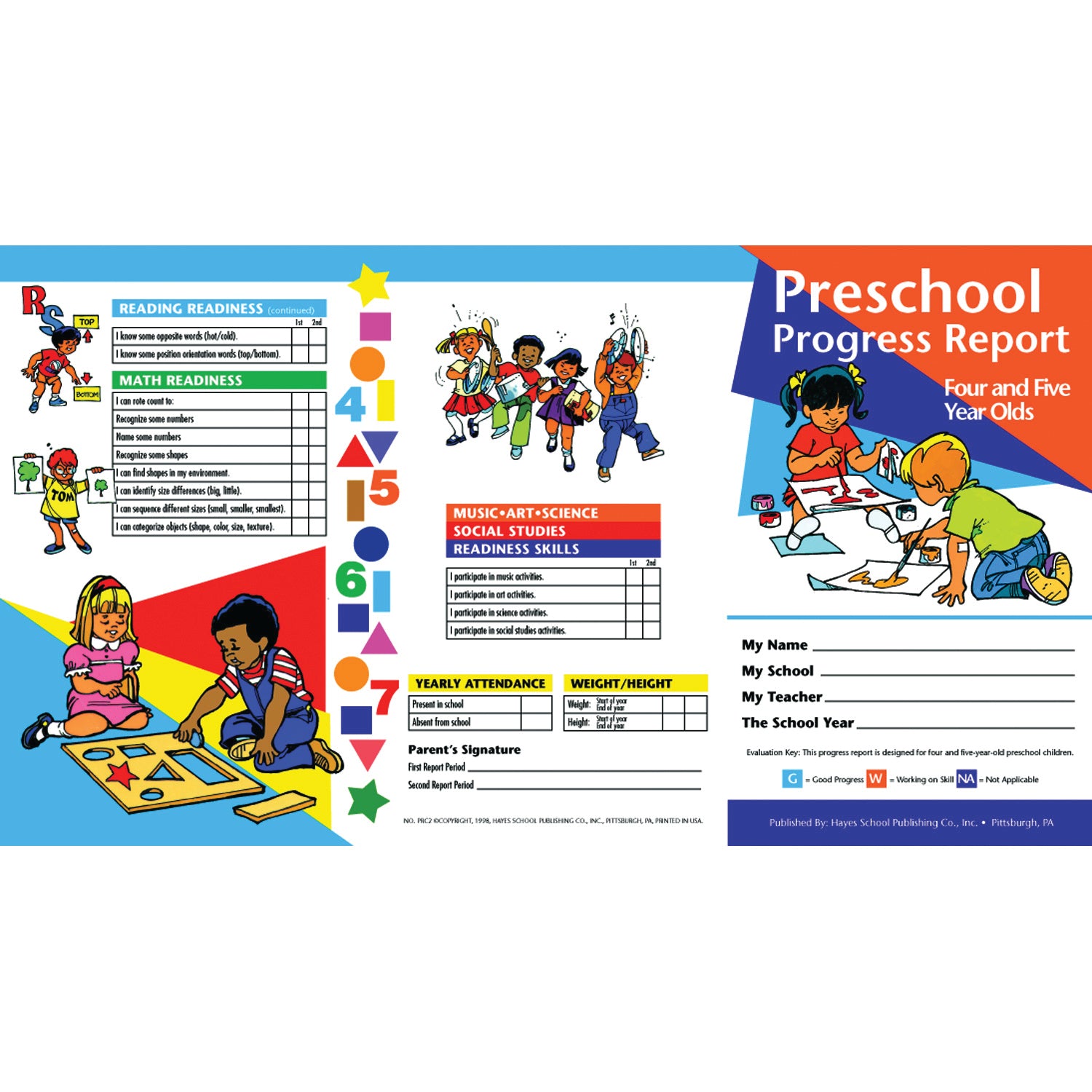 Preschool Progress Report, Ages 4-5, 10 Per Pack, 6 Packs - A1 School Supplies