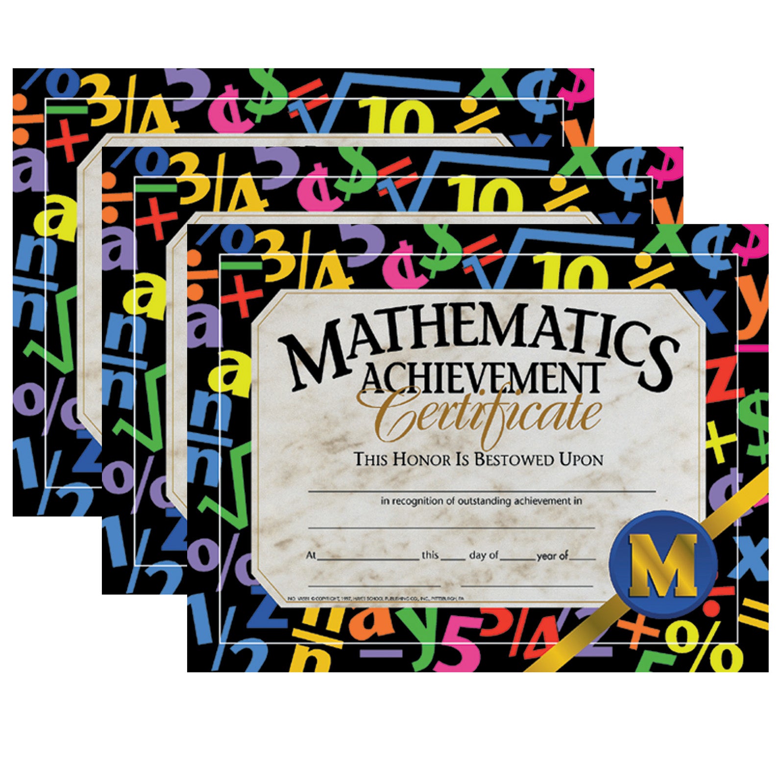 Mathematics Achievement Certificate, 30 Per Pack, 3 Packs