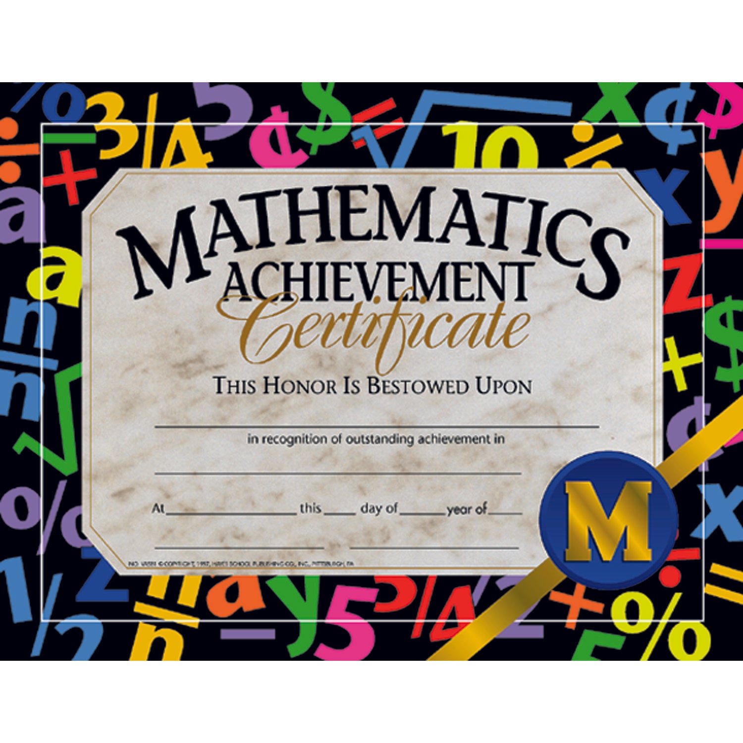 Mathematics Achievement Certificate, 30 Per Pack, 3 Packs