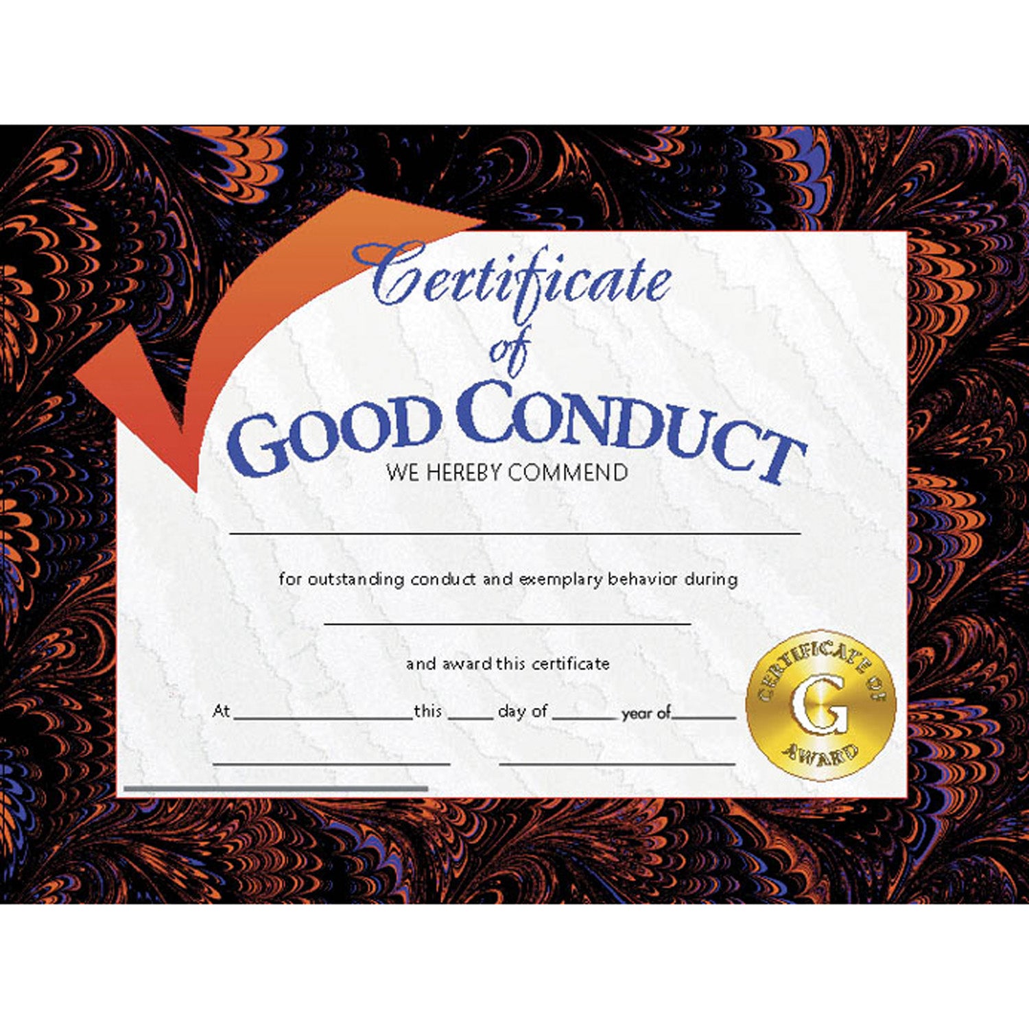 Certificate of Good Conduct, 8.5" x 11", 30 Per Pack, 3 Packs