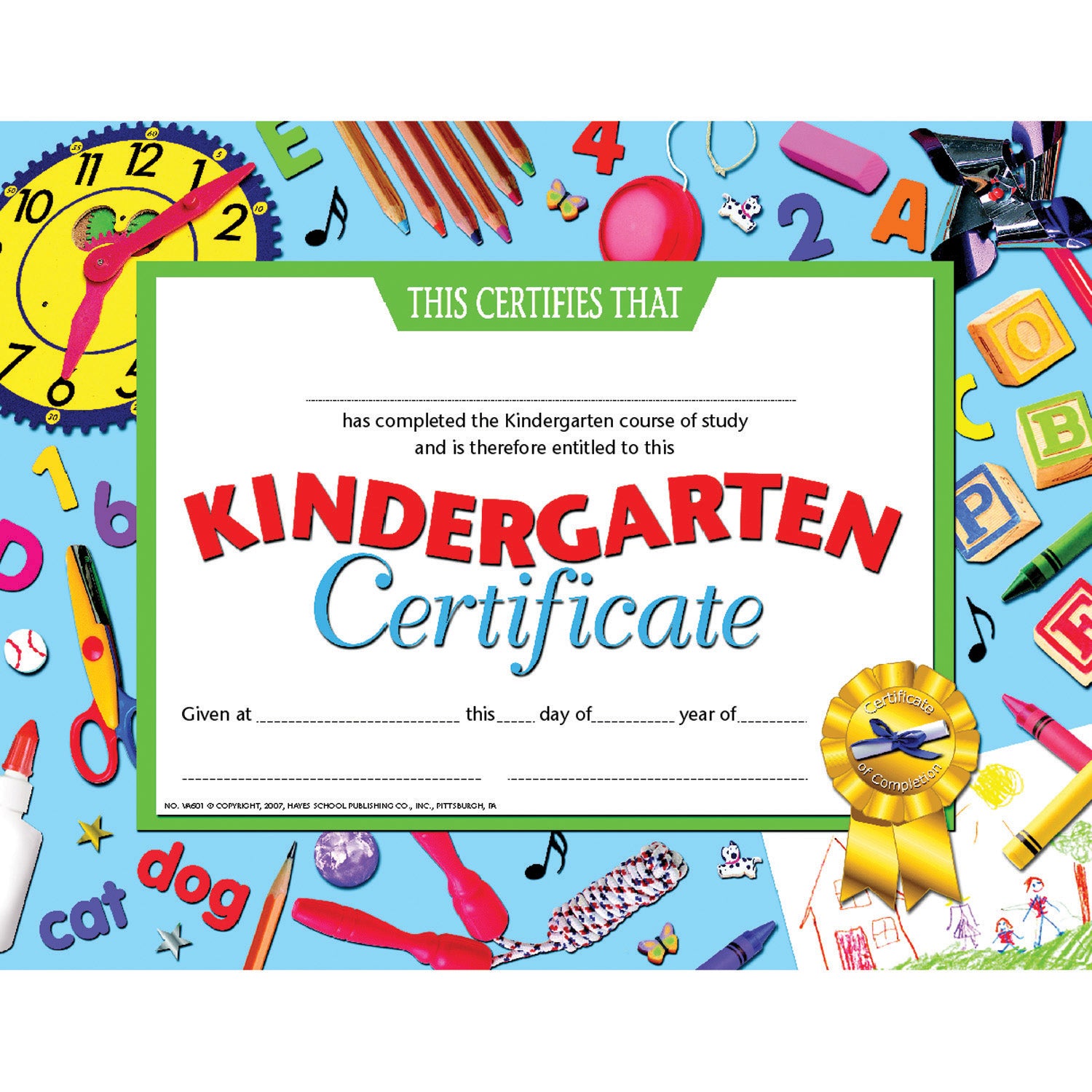 Kindergarten Certificate, 8.5" x 11", 30 Per Pack, 3 Packs - A1 School Supplies