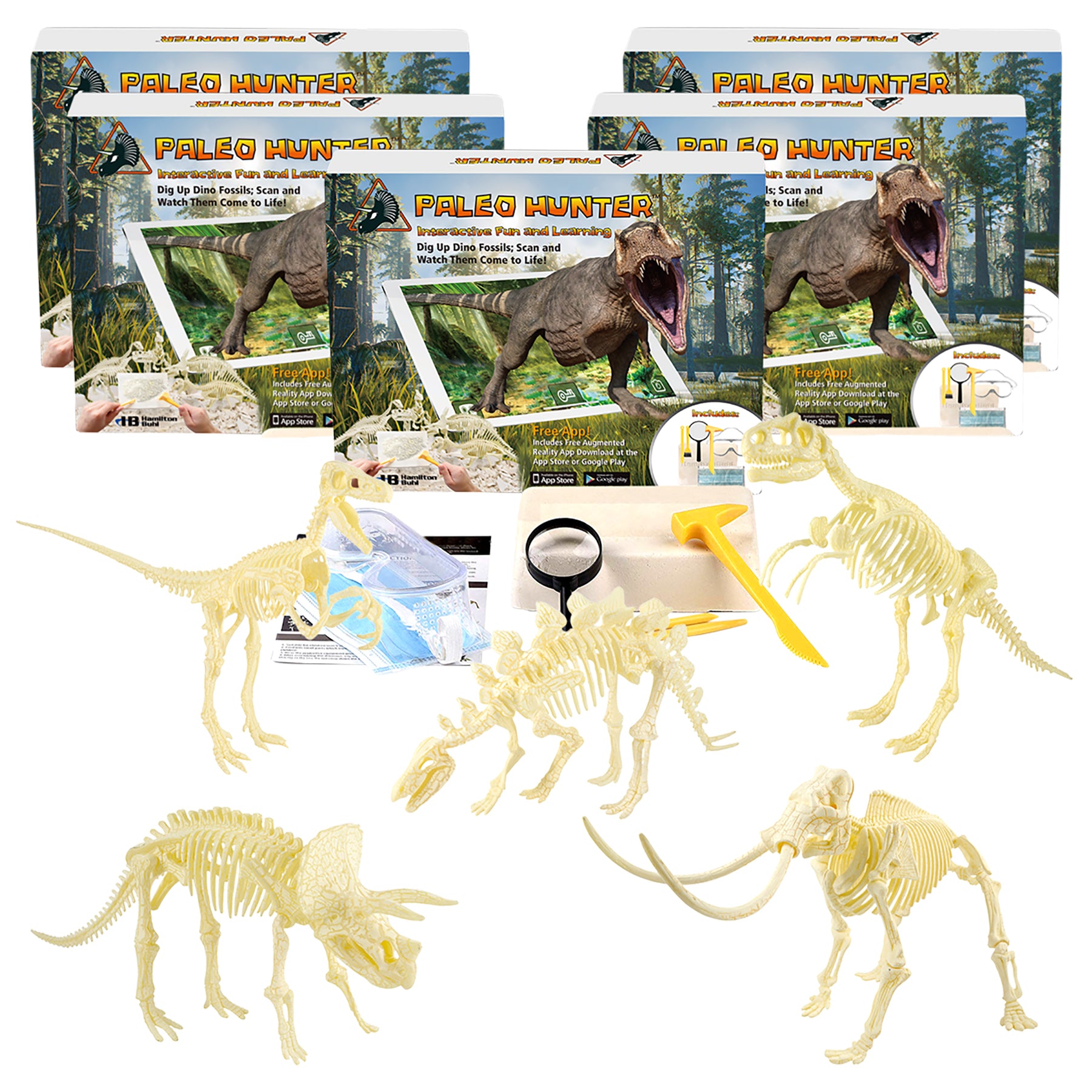 Paleo Hunter™ Dig Kit for STEAM Education - All Five Dinosaurs