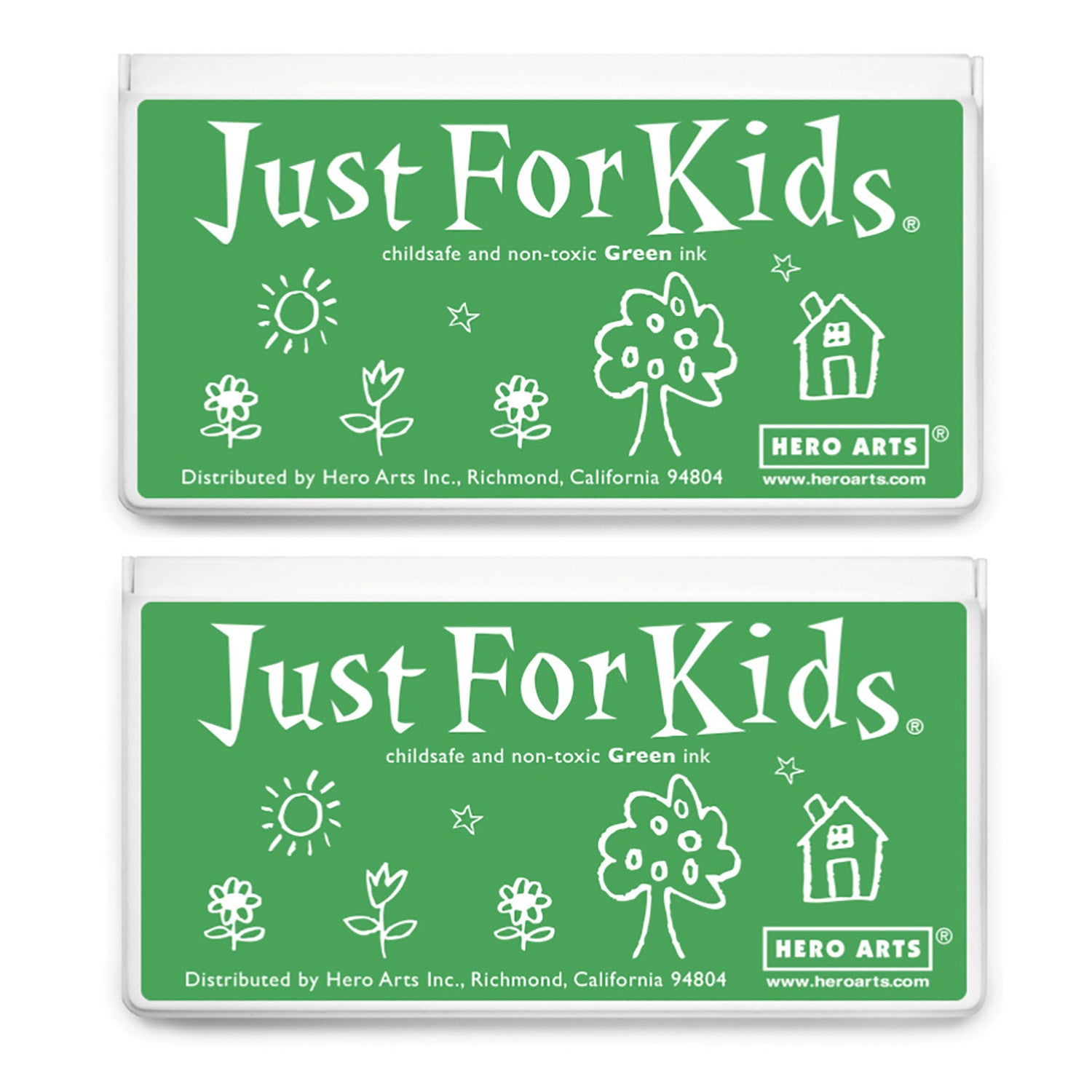 Jumbo Just for Kids Stamp Pad, Green, Pack of 2