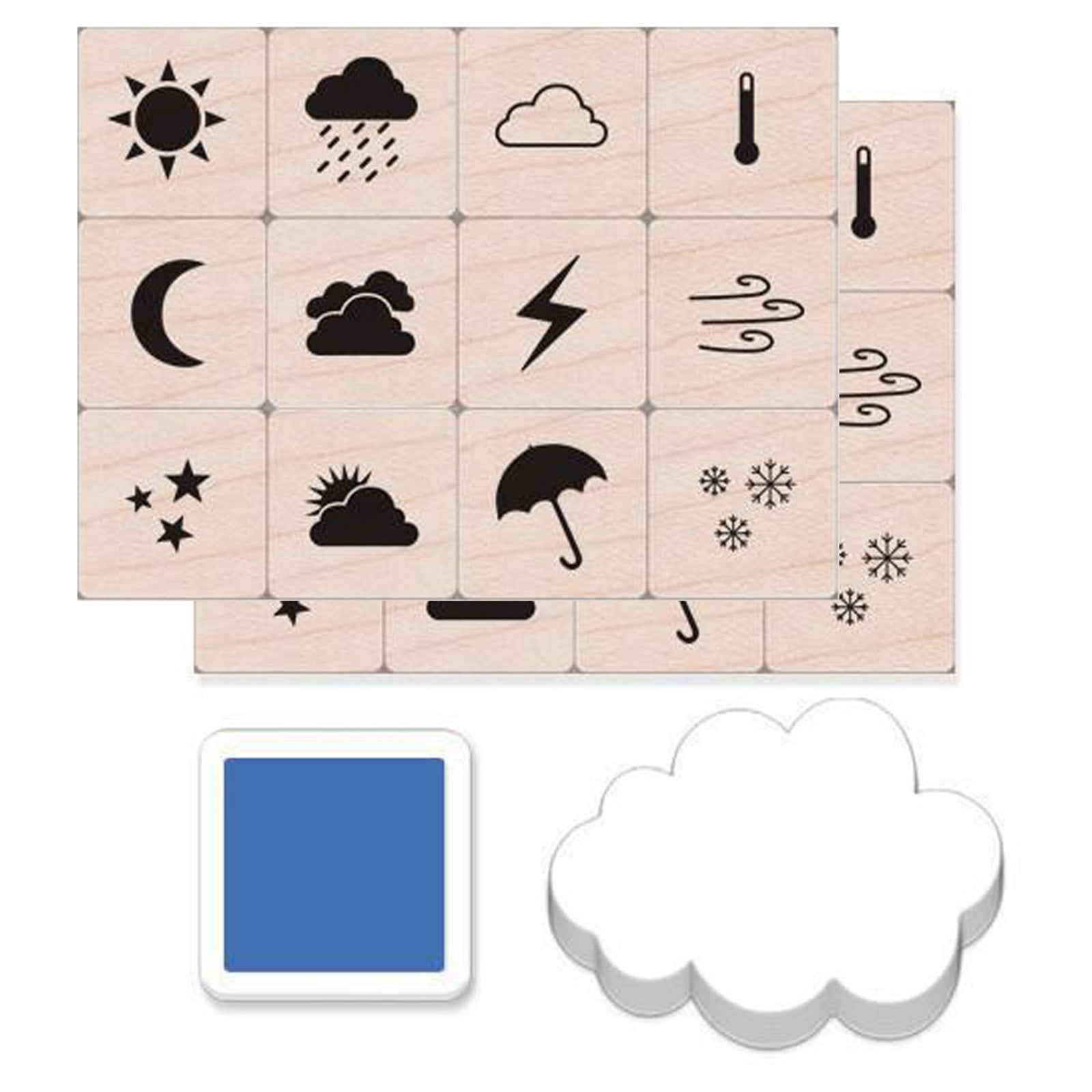 Weather Icons Stamps Mini Tub, 12 per Set, 2 Sets