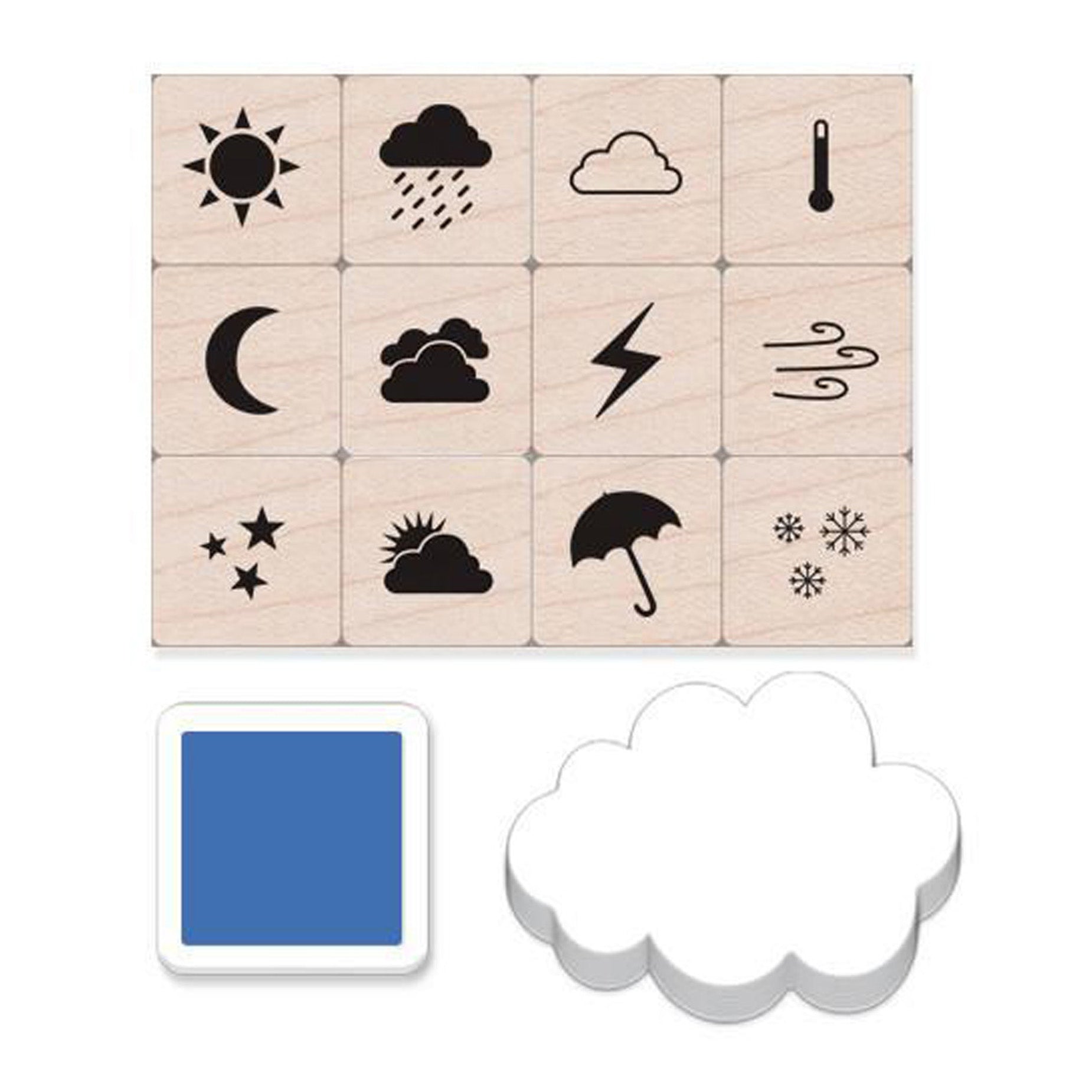 Weather Icons Stamps Mini Tub, 12 per Set, 2 Sets - A1 School Supplies