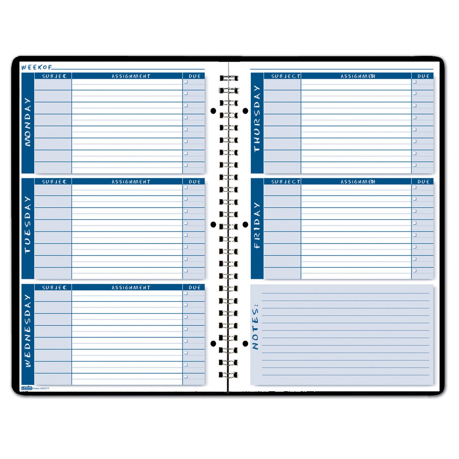 Non-Dated Student Planner/Assignment Book, Pack of 3