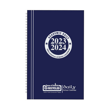 Recycled Daily Academic Calendar Planner Blue Cover - A1 School Supplies