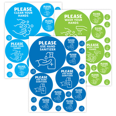 Handwashing Reminder Decals, Set of 60 - A1 School Supplies