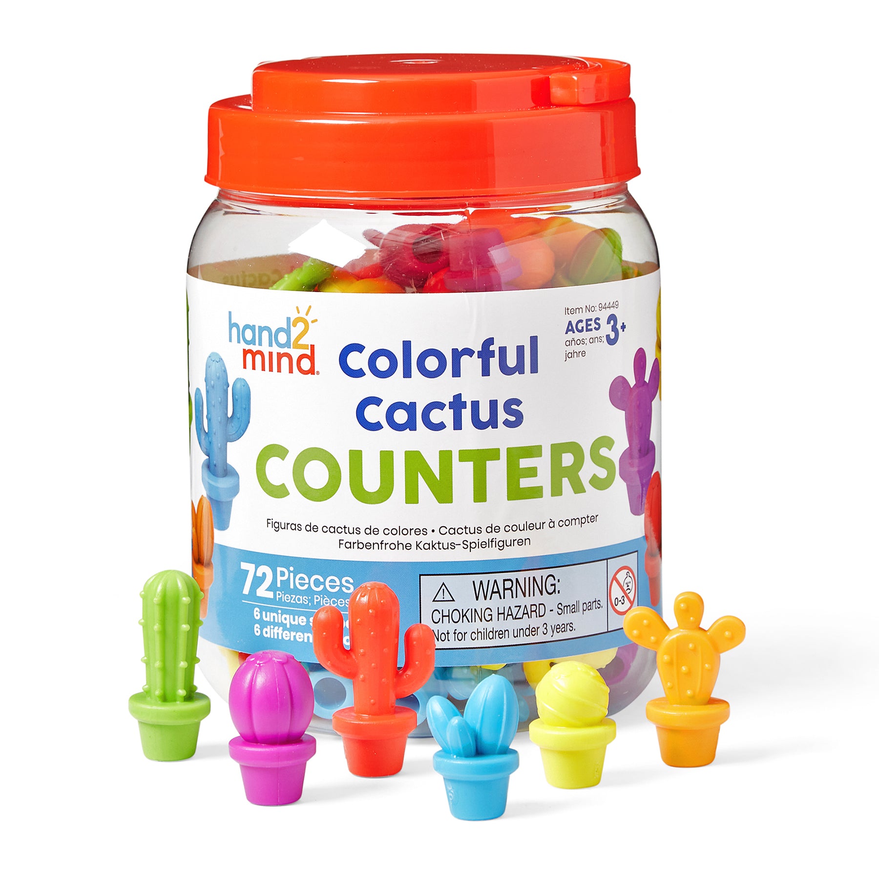 Colorful Cactus Counters, Set of 72