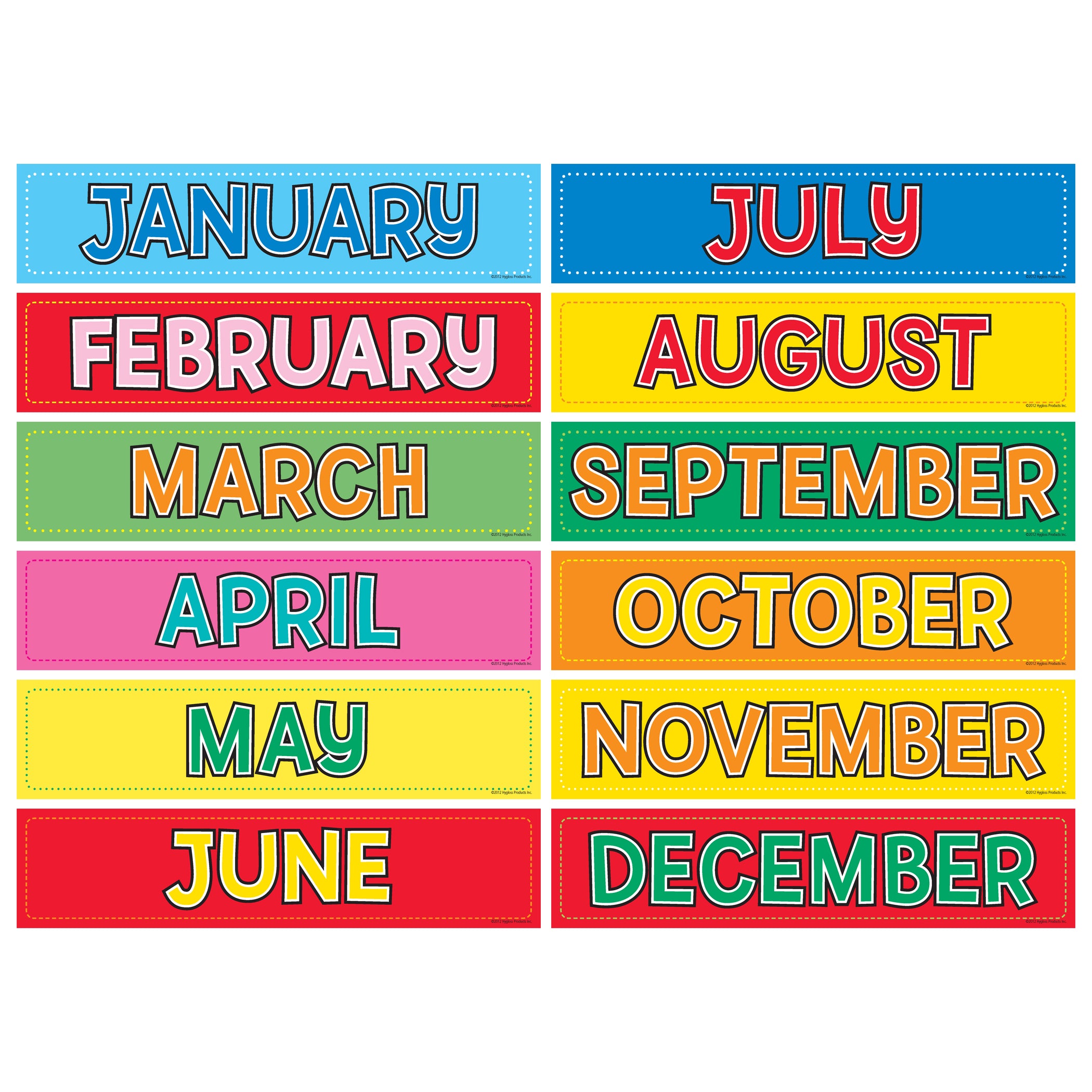 Monthly Calendar Cards, 12 Per Pack, 3 Packs - A1 School Supplies