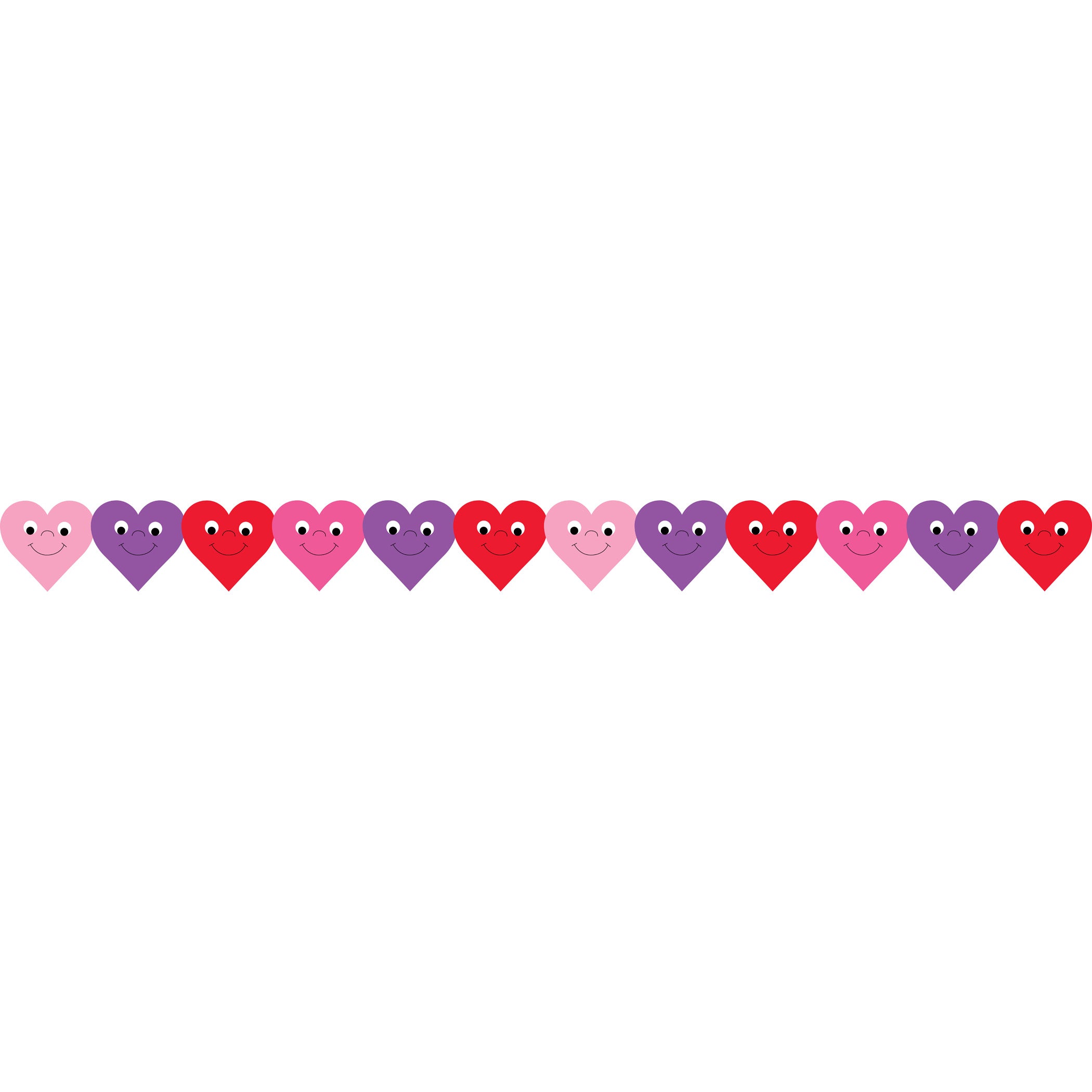 Happy Hearts Die-Cut Classroom Border, 36 Feet Per Pack, 6 Packs