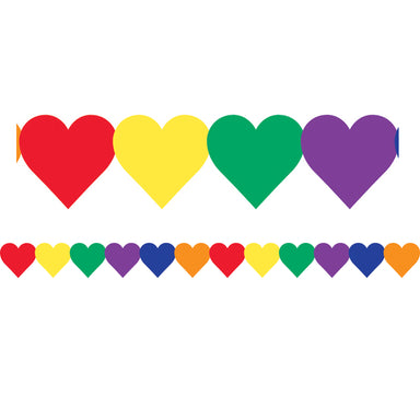 Multi-Color Hearts Border, 36 Feet Per Pack, 6 Packs - A1 School Supplies