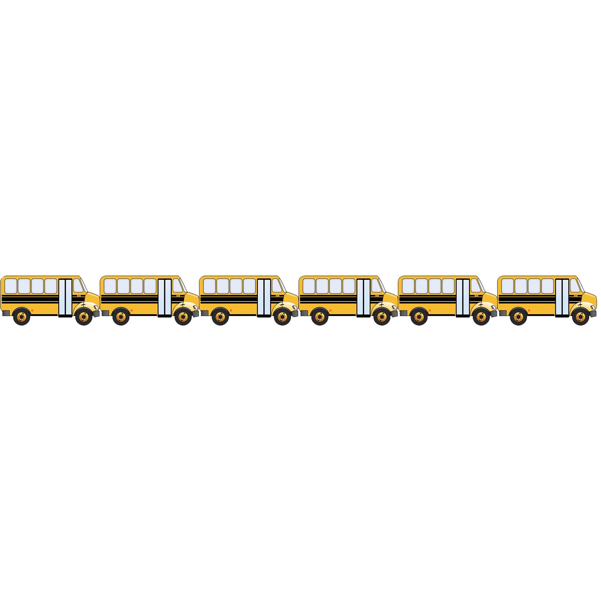 School Bus Die Cut Border, 12 Strips/36 Feet Per Pack, 6 Packs - A1 School Supplies