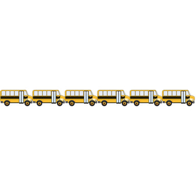 School Bus Die Cut Border, 12 Strips/36 Feet Per Pack, 6 Packs - A1 School Supplies
