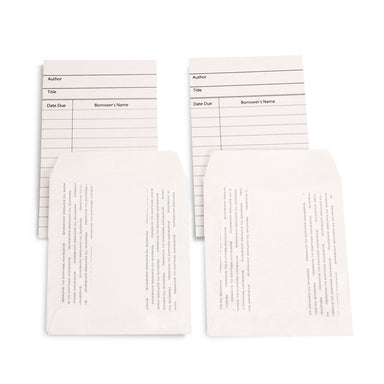 Library Cards & Self-Adhesive Pockets Combo, White, 30 Each/60 Pieces Per Pack, 3 Packs - A1 School Supplies