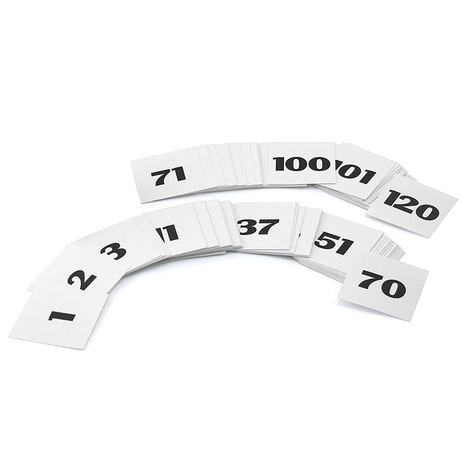 Pocket Chart Number Cards, 2" x 2", 100 Per Pack, 6 Packs