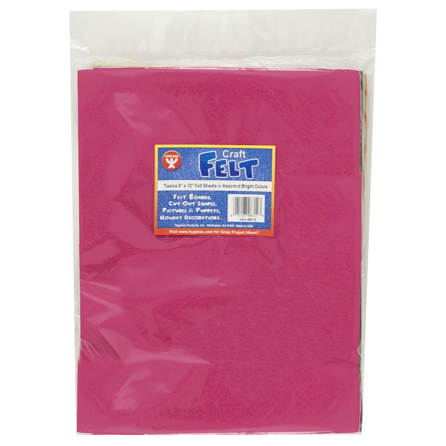 Craft Felt, 9" x 12", 12 Sheets Per Pack, 3 Packs - A1 School Supplies