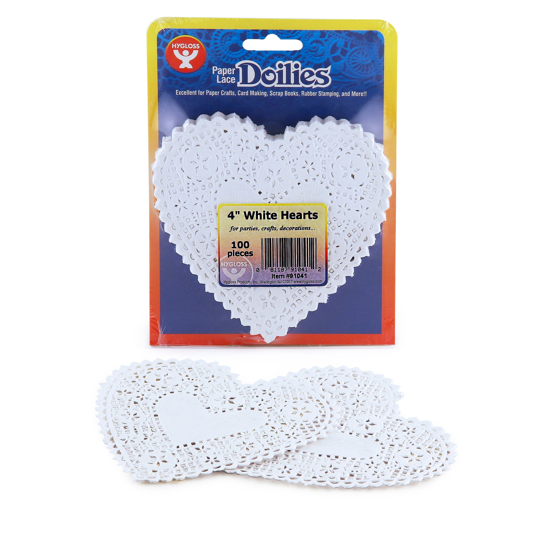 Heart Doilies, White, 4", 100 Per Pack, 6 Packs - A1 School Supplies