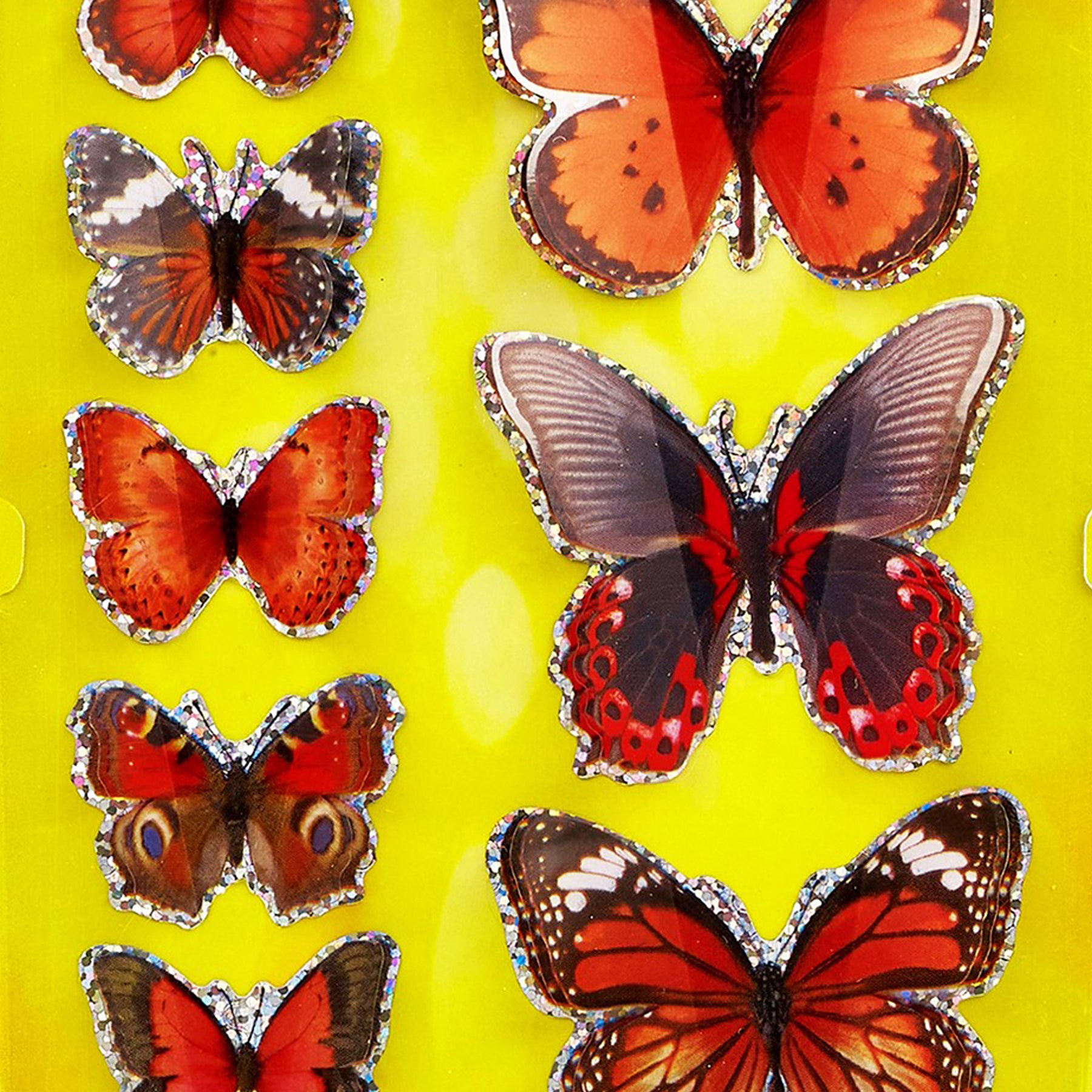 3D Butterfly Stickers BIG PACK, 8 Per Pack, 6 Packs